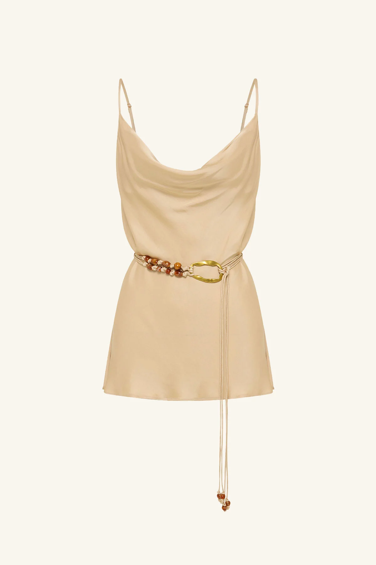 AGNES COWL NECK TUNIC WITH BELT - OAT - Image 11