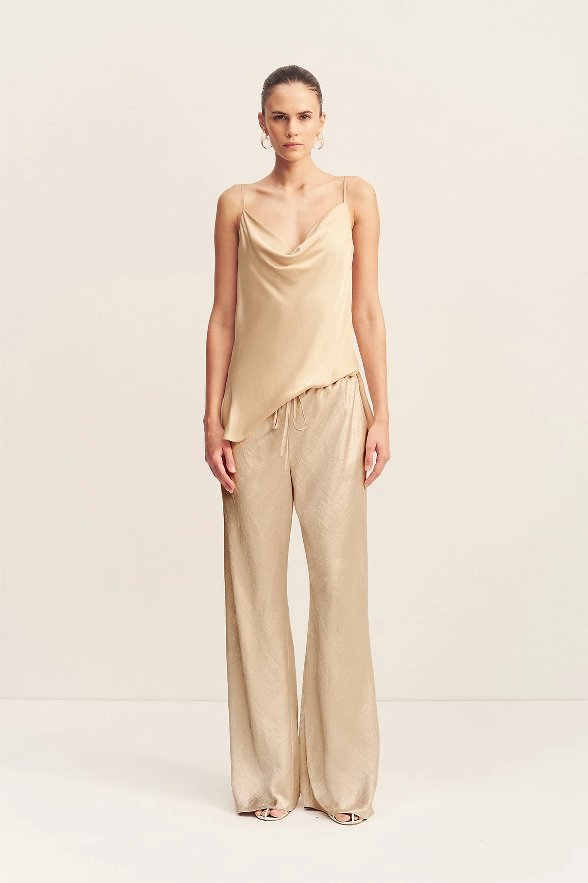 AGNES COWL NECK TUNIC WITH BELT - OAT - Image 7