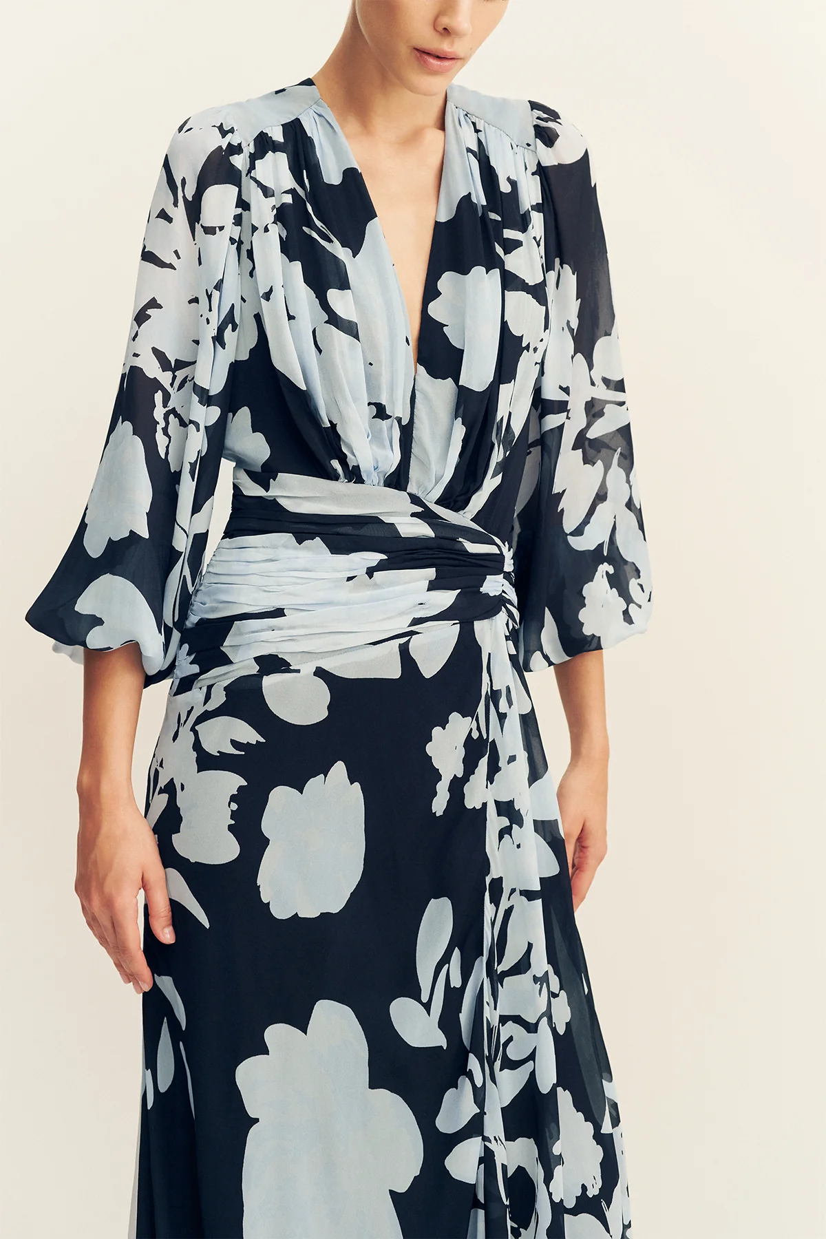 ALEYNA LONG SLEEVE RUCHED MAXI DRESS - Image 6