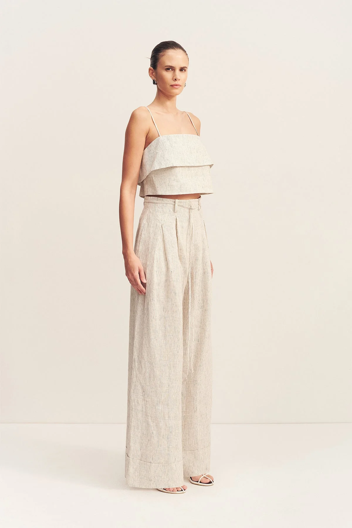 ALTO TEXTURED LINEN HIGH WAISTED PANT - Image 3