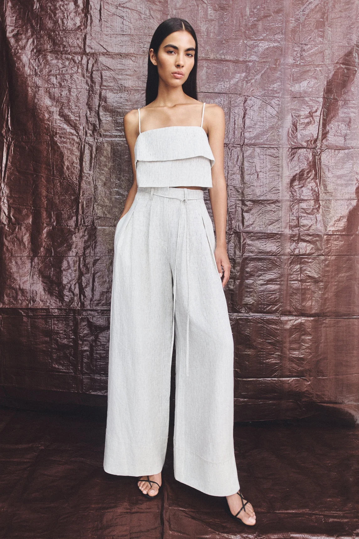 ALTO TEXTURED LINEN HIGH WAISTED PANT - Image 5