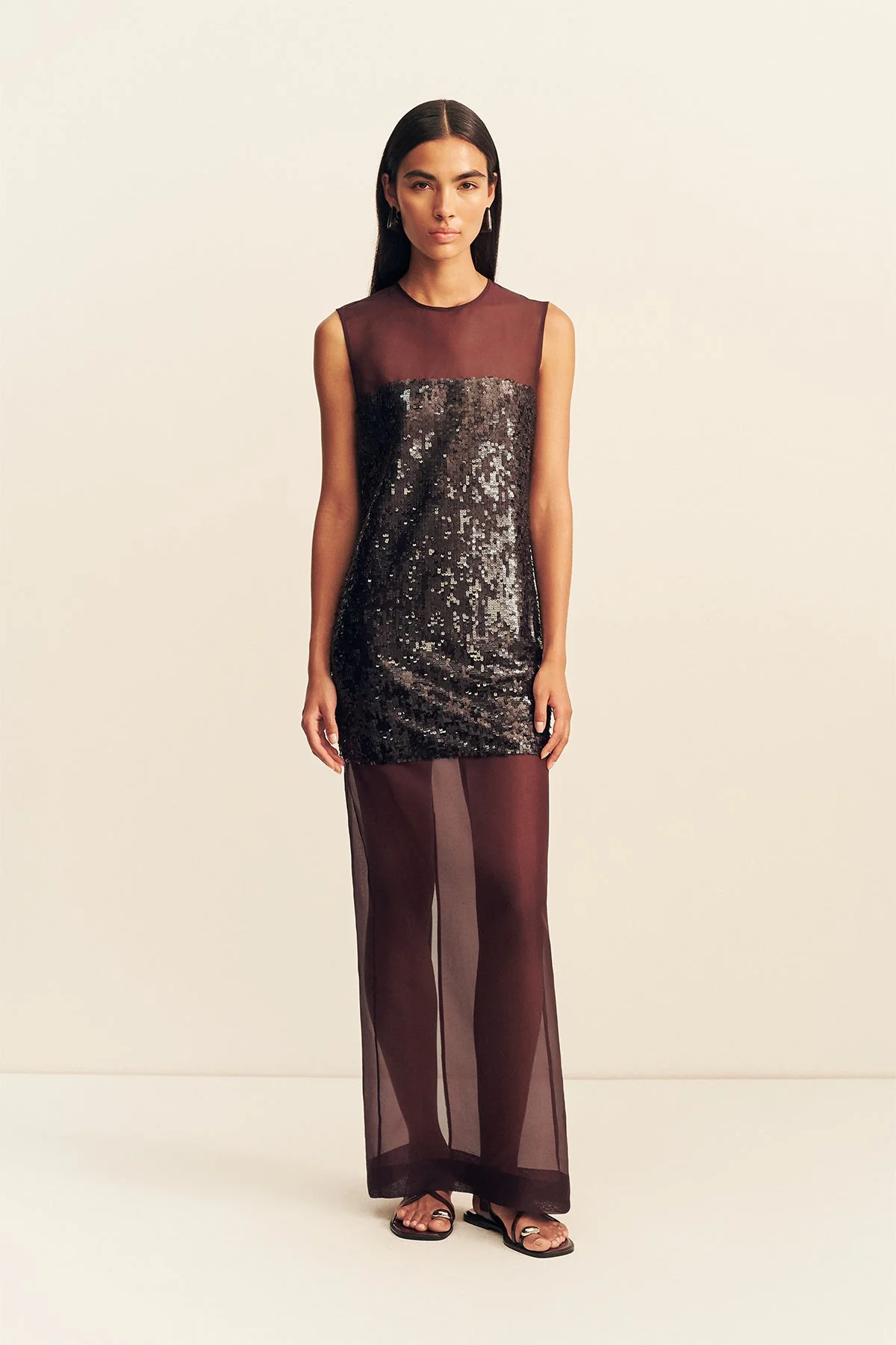 AMERIE SILK SEQUIN MAXI DRESS - PORT ROYALE