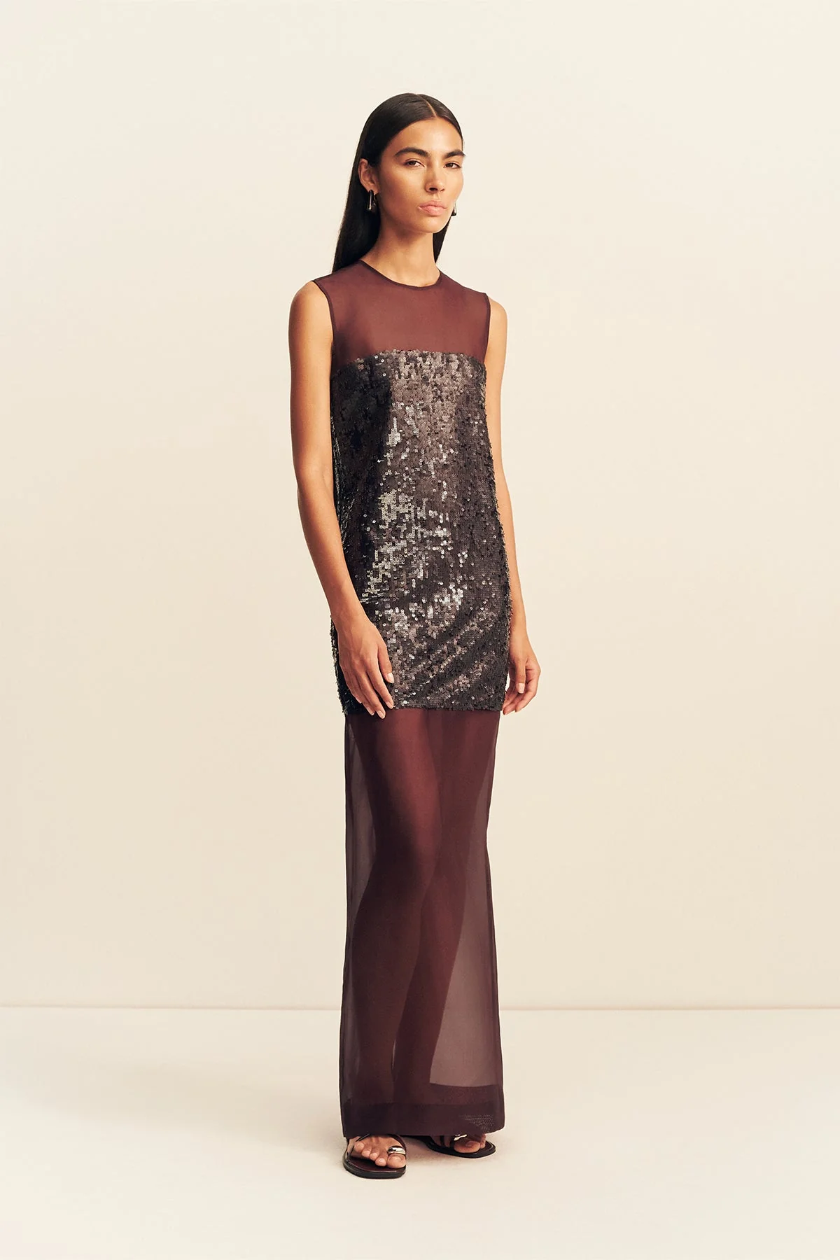 AMERIE SILK SEQUIN MAXI DRESS - PORT ROYALE - Image 3