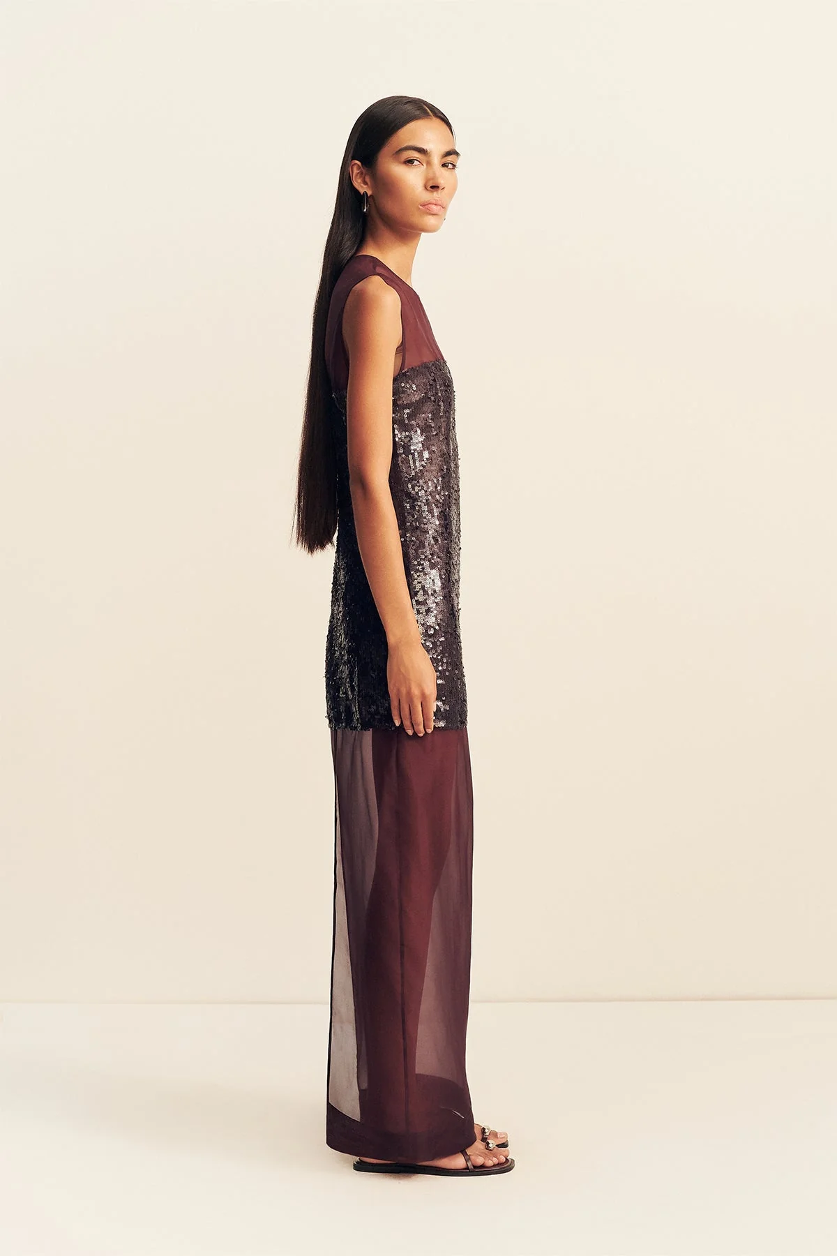 AMERIE SILK SEQUIN MAXI DRESS - PORT ROYALE - Image 4