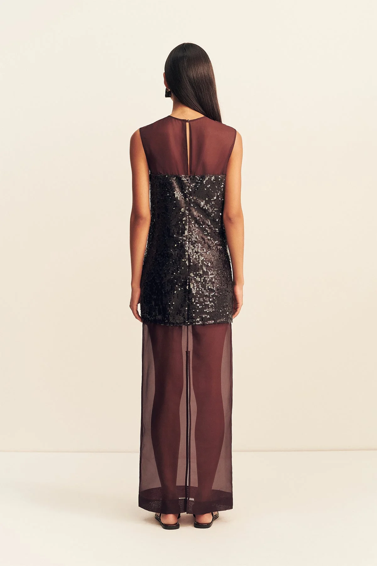 AMERIE SILK SEQUIN MAXI DRESS - PORT ROYALE - Image 5