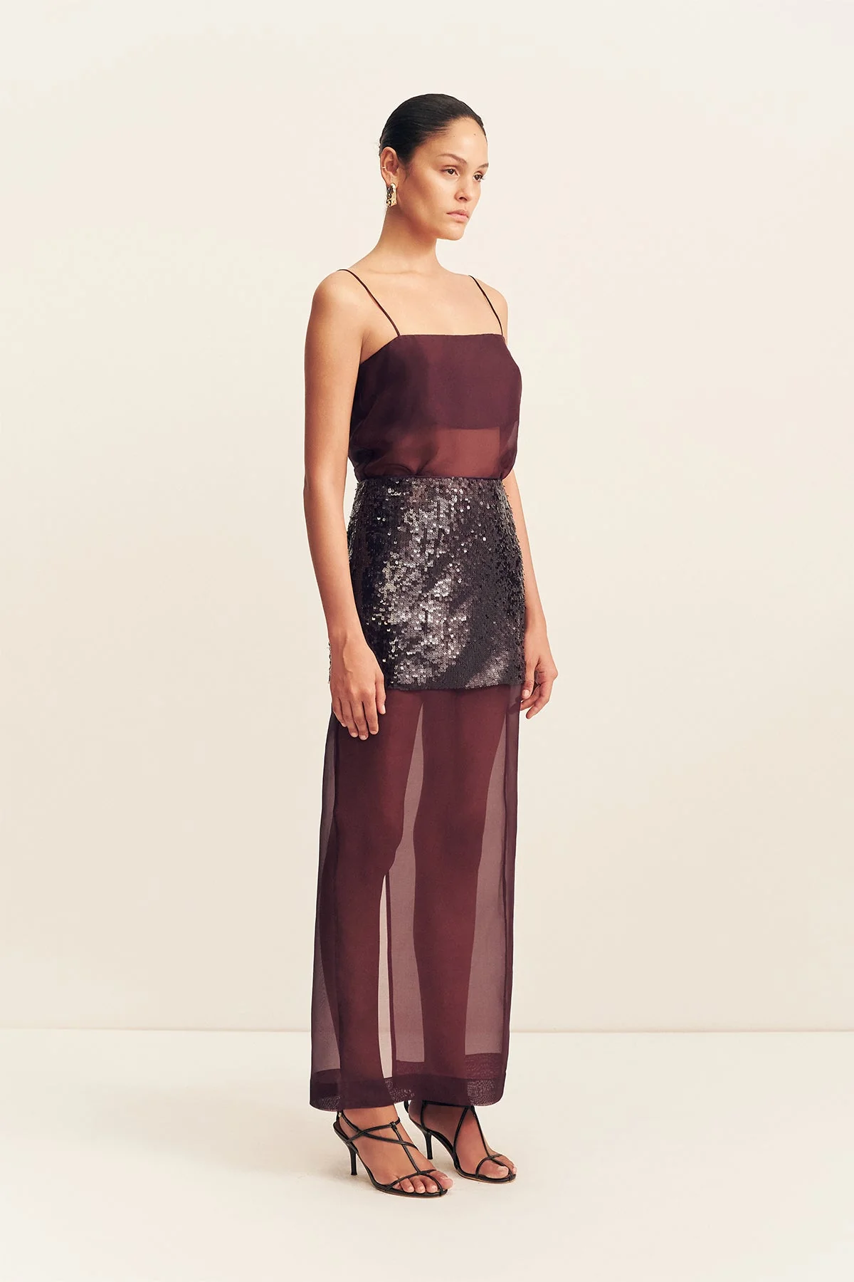 AMERIE SILK SEQUIN MAXI SKIRT - PORT ROYALE - Image 2