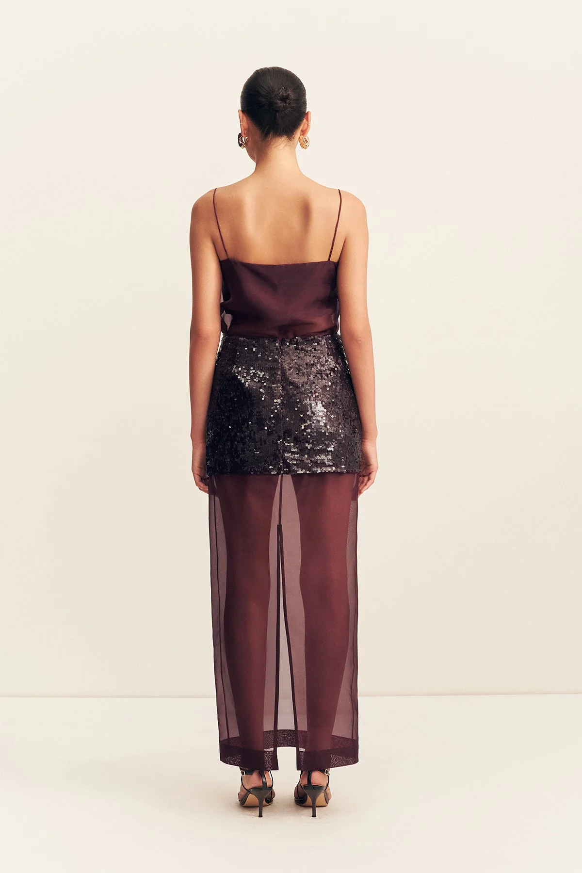 AMERIE SILK SEQUIN MAXI SKIRT - PORT ROYALE - Image 4