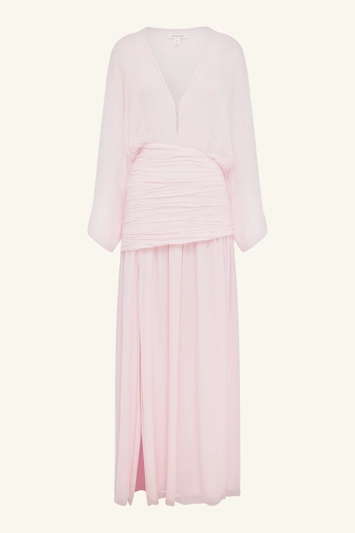 AMINA FLARED SLEEVE PLUNGED MAXI DRESS - FAIRYFLOSS - Image 8