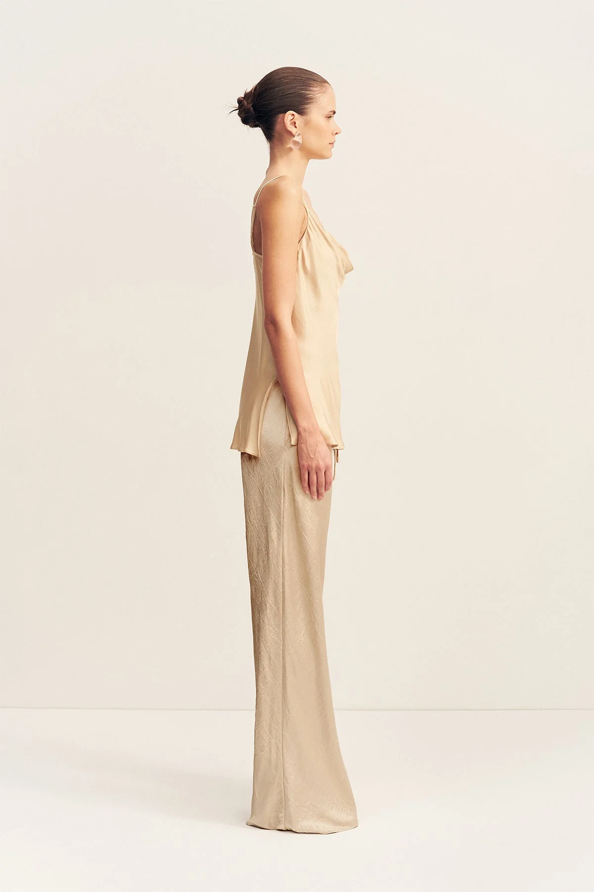 ANDIE CRUSHED DRAWSTRING PANT - CHAMPAGNE - Image 4