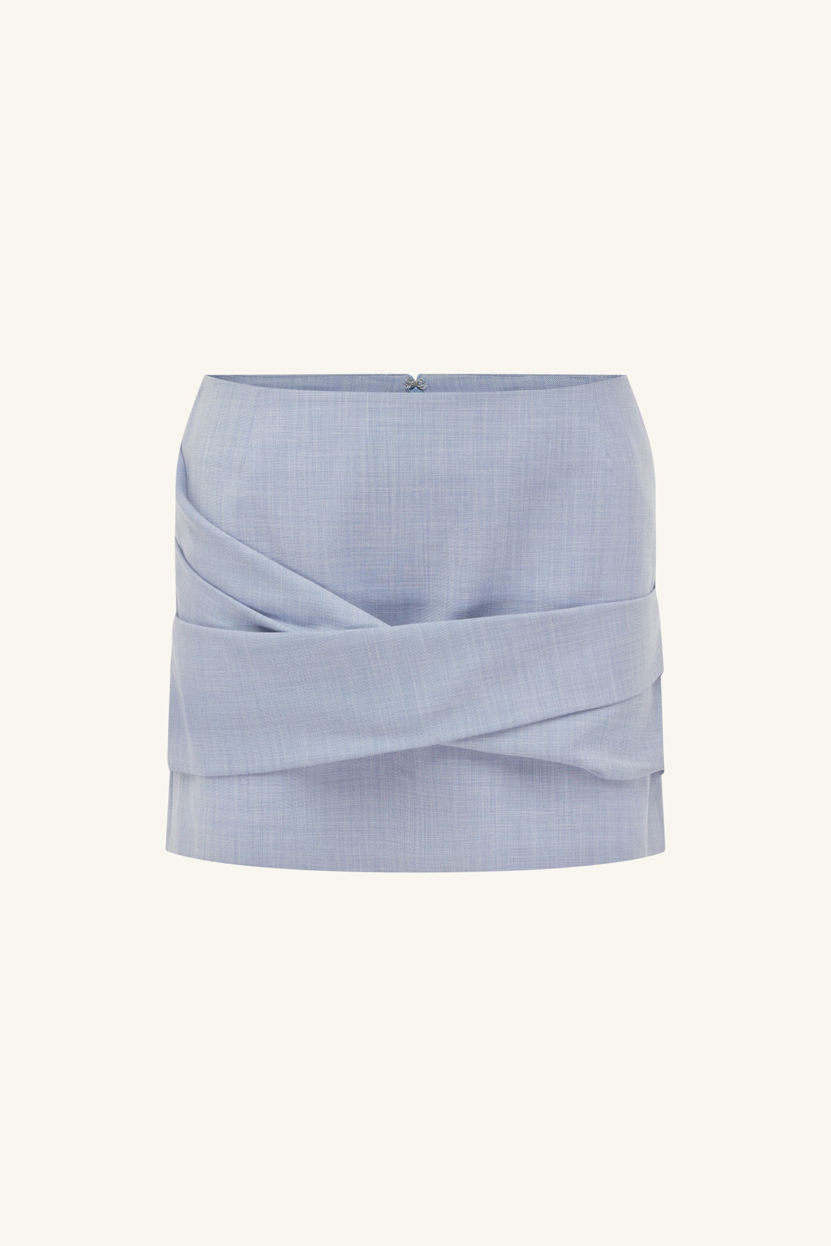 ASHER DRAPED MINI SKIRT - CHAMBRAY BLUE - Image 6