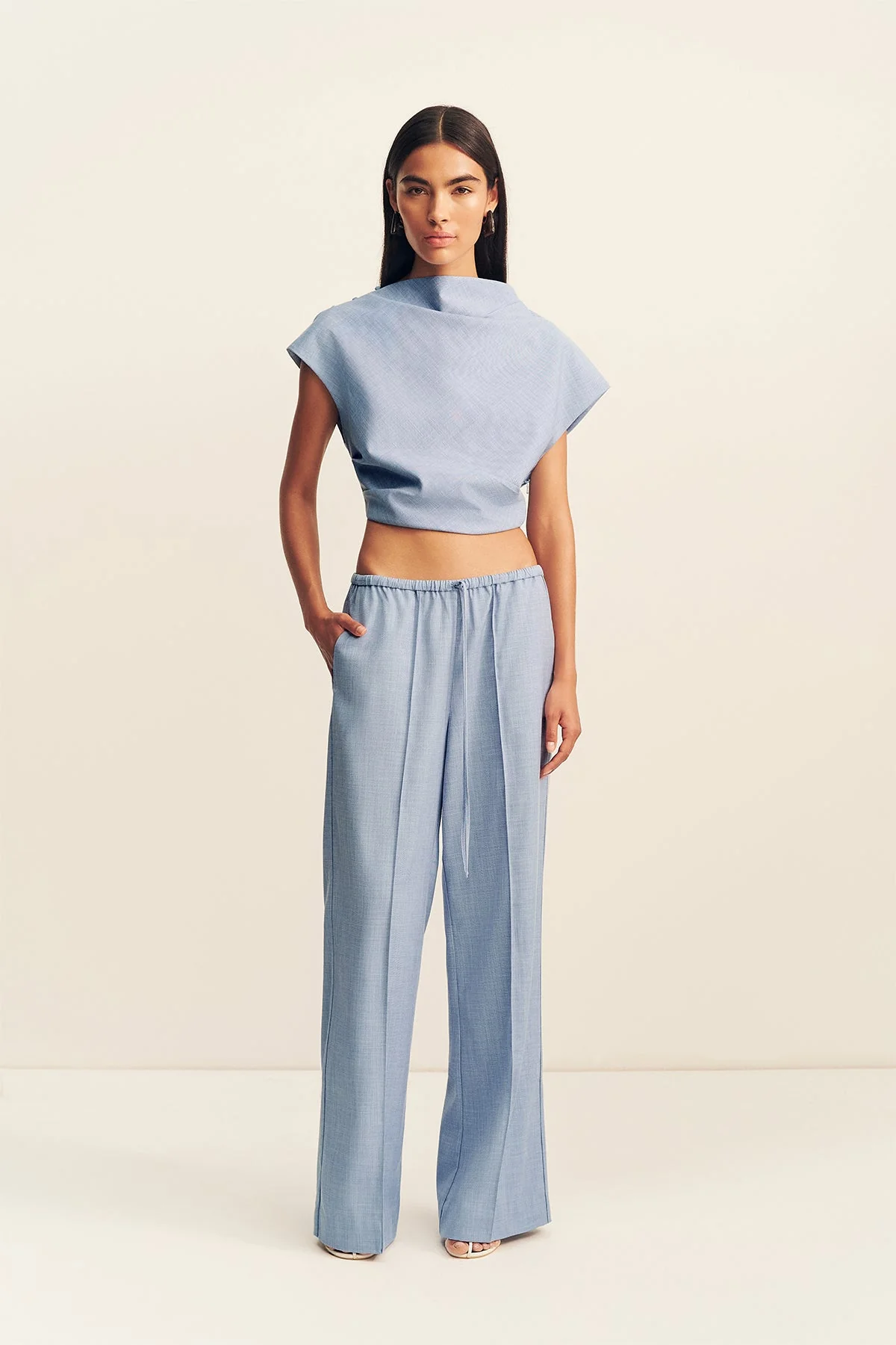 ASHER DRAWSTRING PANT - CHAMBRAY BLUE