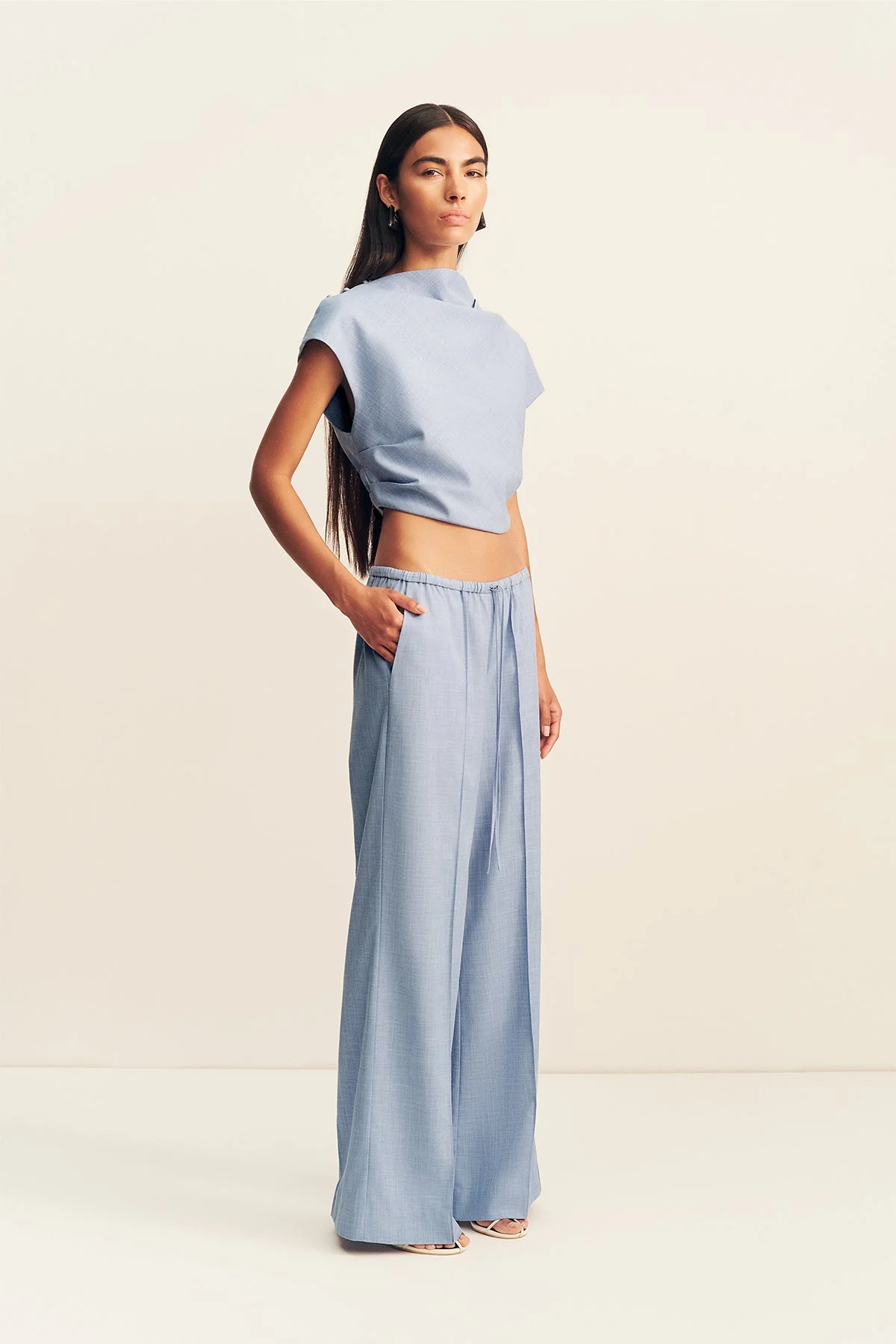 ASHER DRAWSTRING PANT - CHAMBRAY BLUE - Image 3