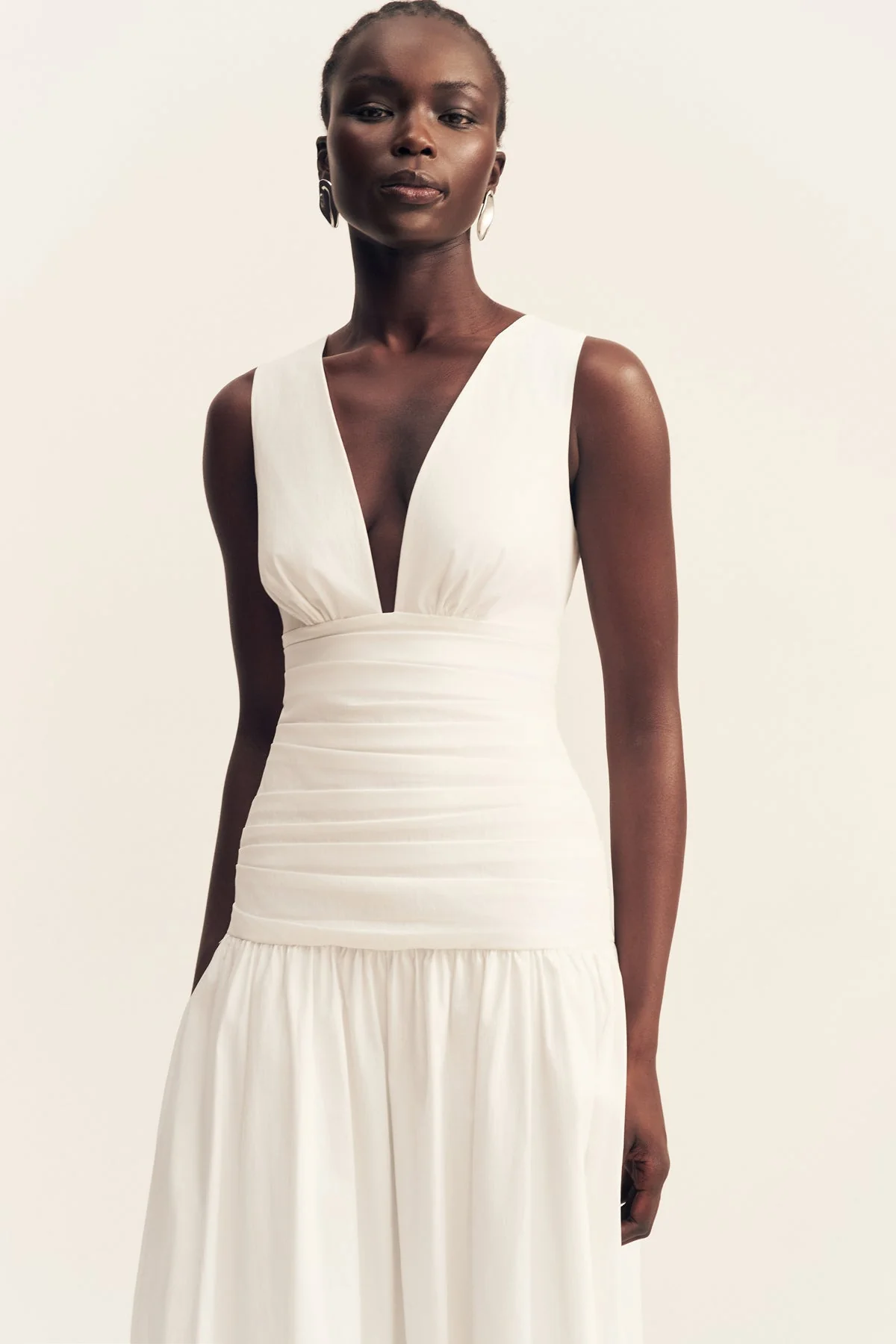 CAMPBELL GATHERED MAXI DRESS - IVORY - Image 2