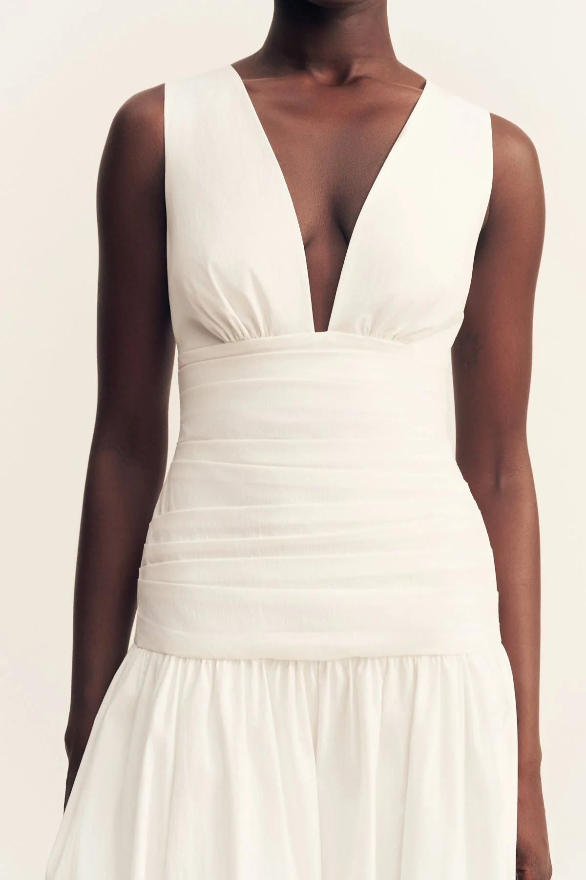 CAMPBELL GATHERED MAXI DRESS - IVORY - Image 6