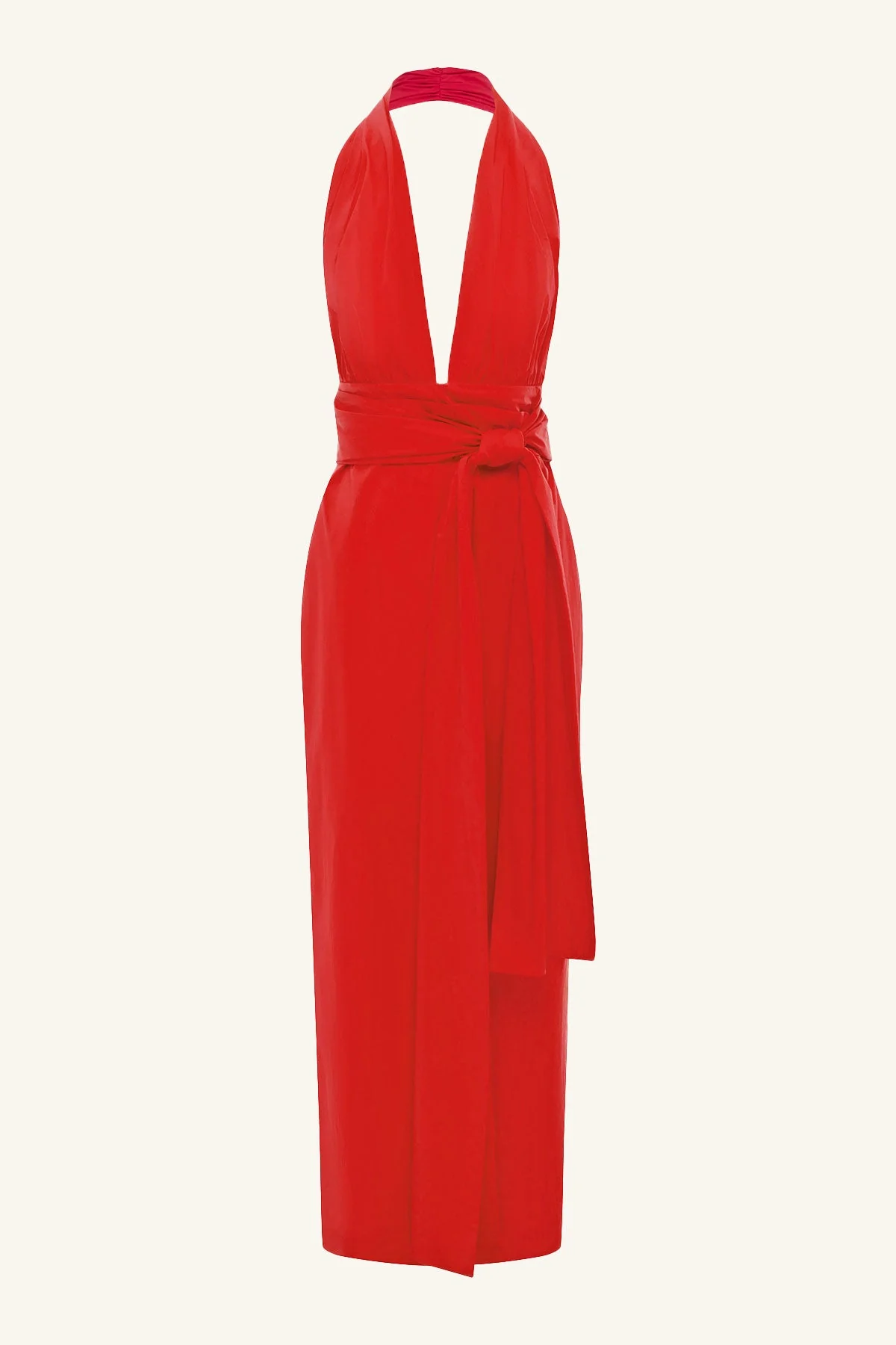CAMPBELL HALTER PLUNGED MAXI DRESS - GOJI - Image 7