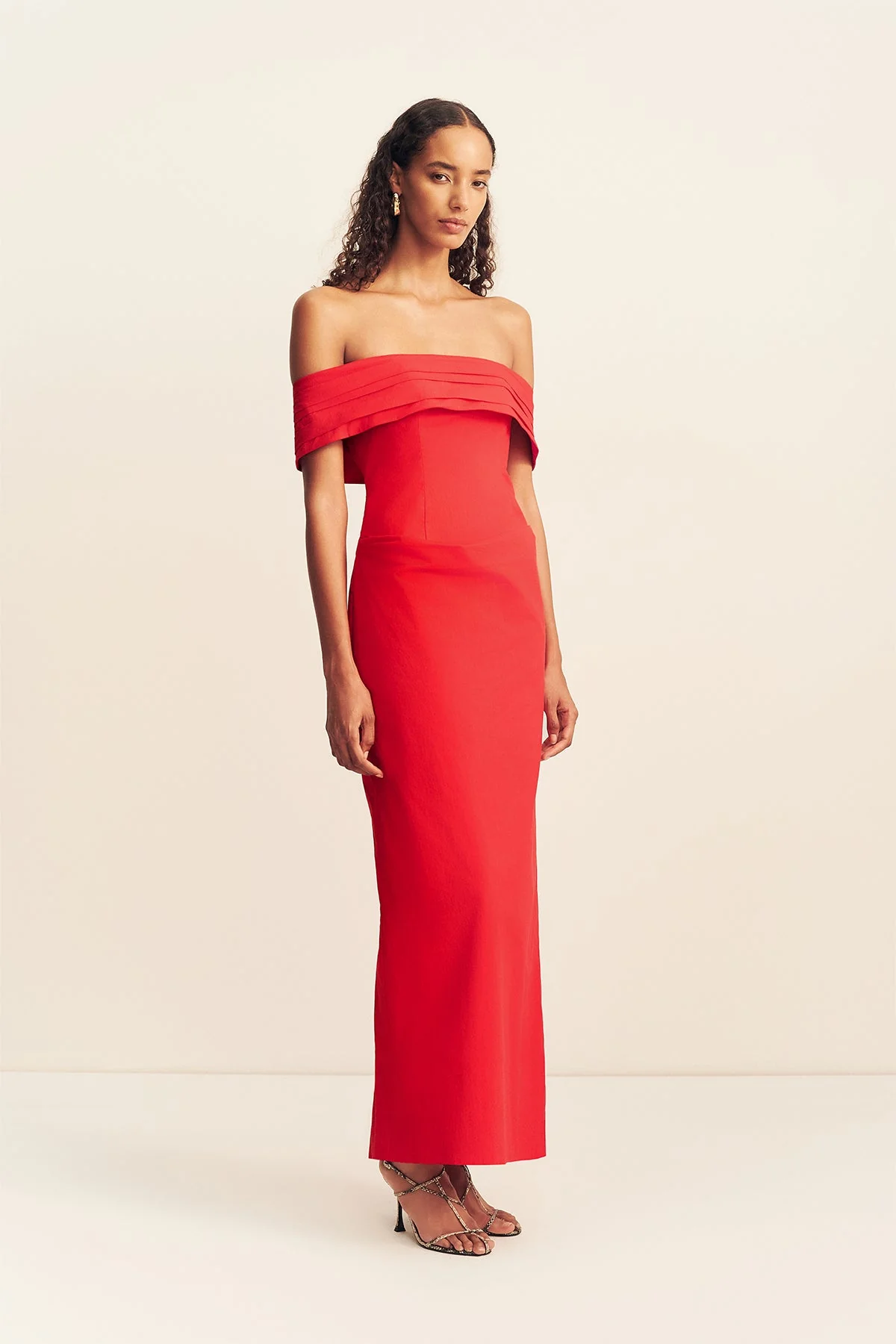CAMPBELL OFF SHOULDER FITTED MAXI DRESS - GOJI - Image 3