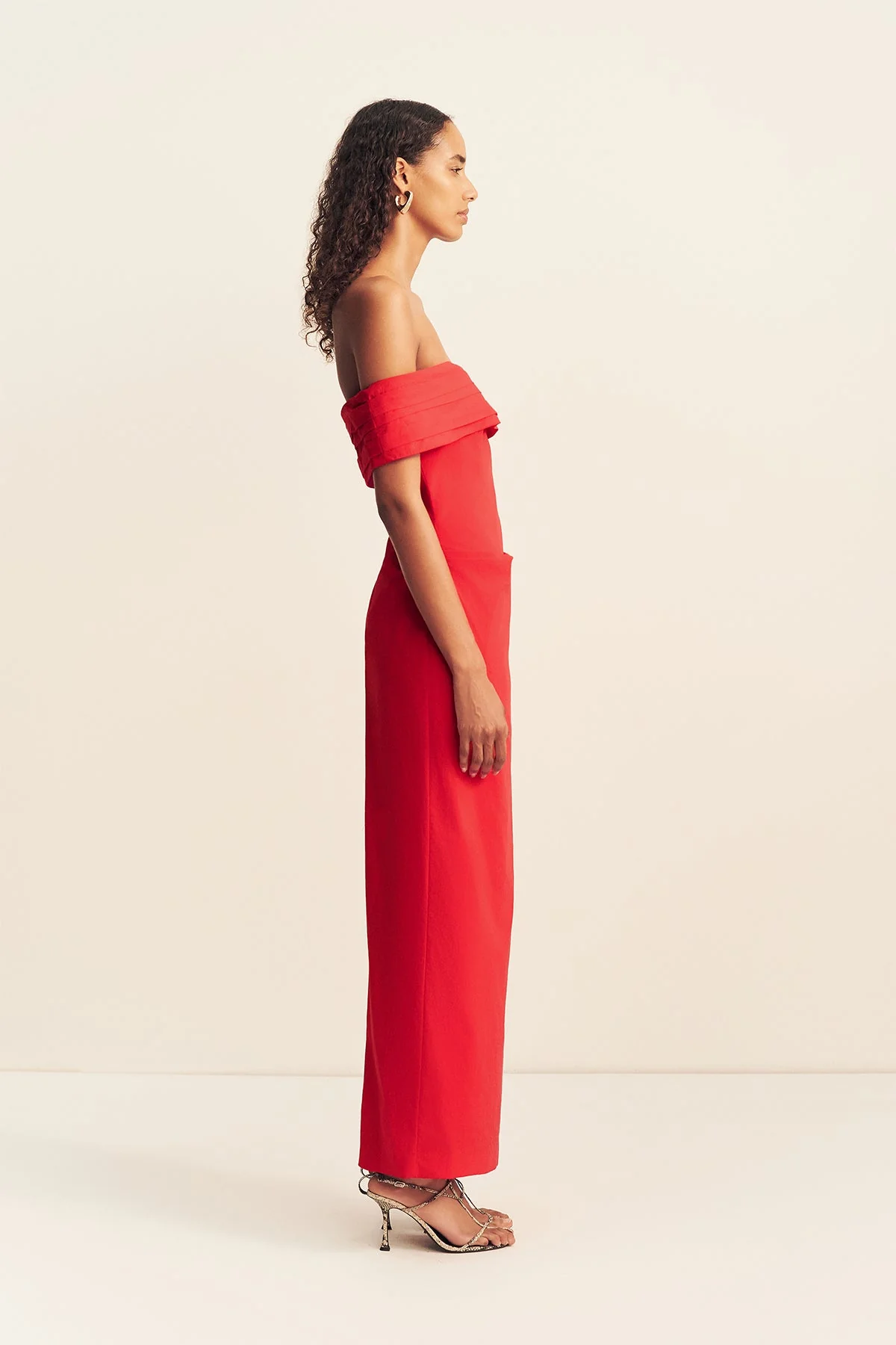 CAMPBELL OFF SHOULDER FITTED MAXI DRESS - GOJI - Image 4
