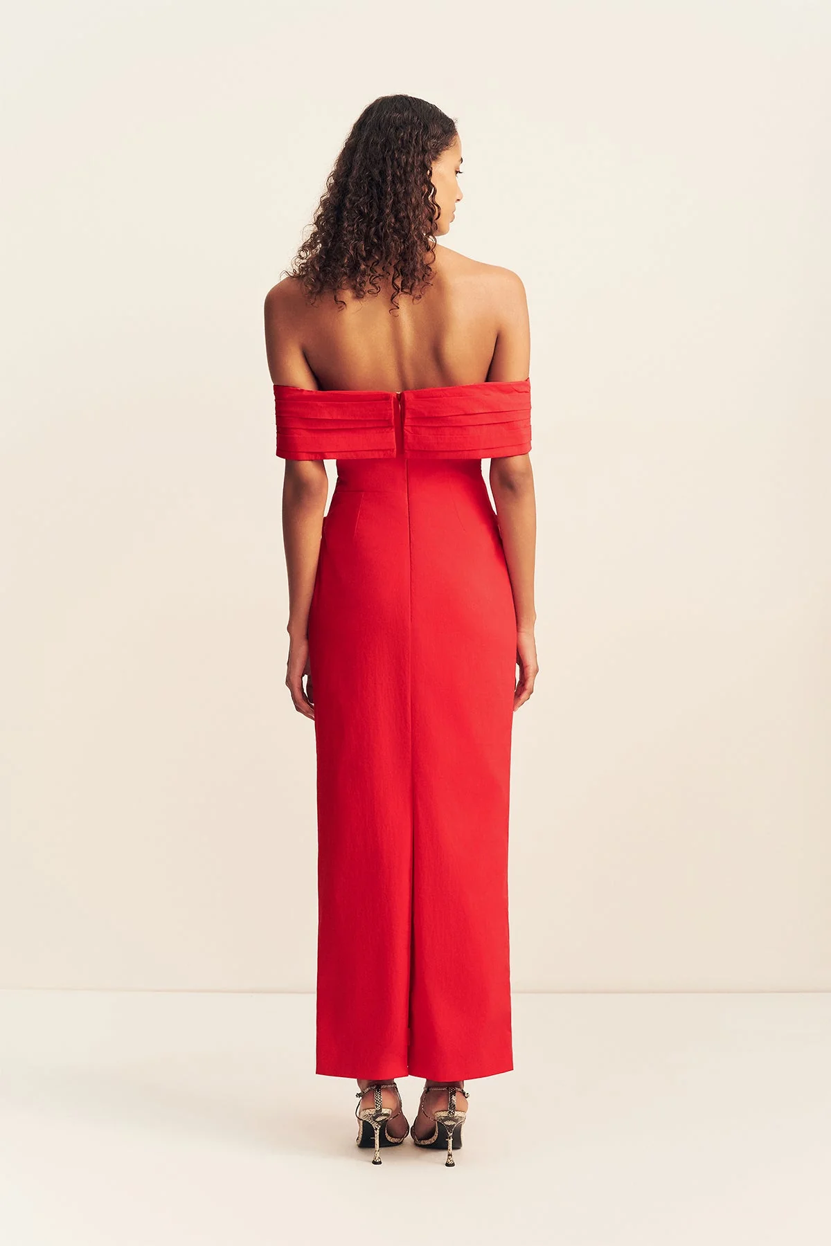 CAMPBELL OFF SHOULDER FITTED MAXI DRESS - GOJI - Image 5