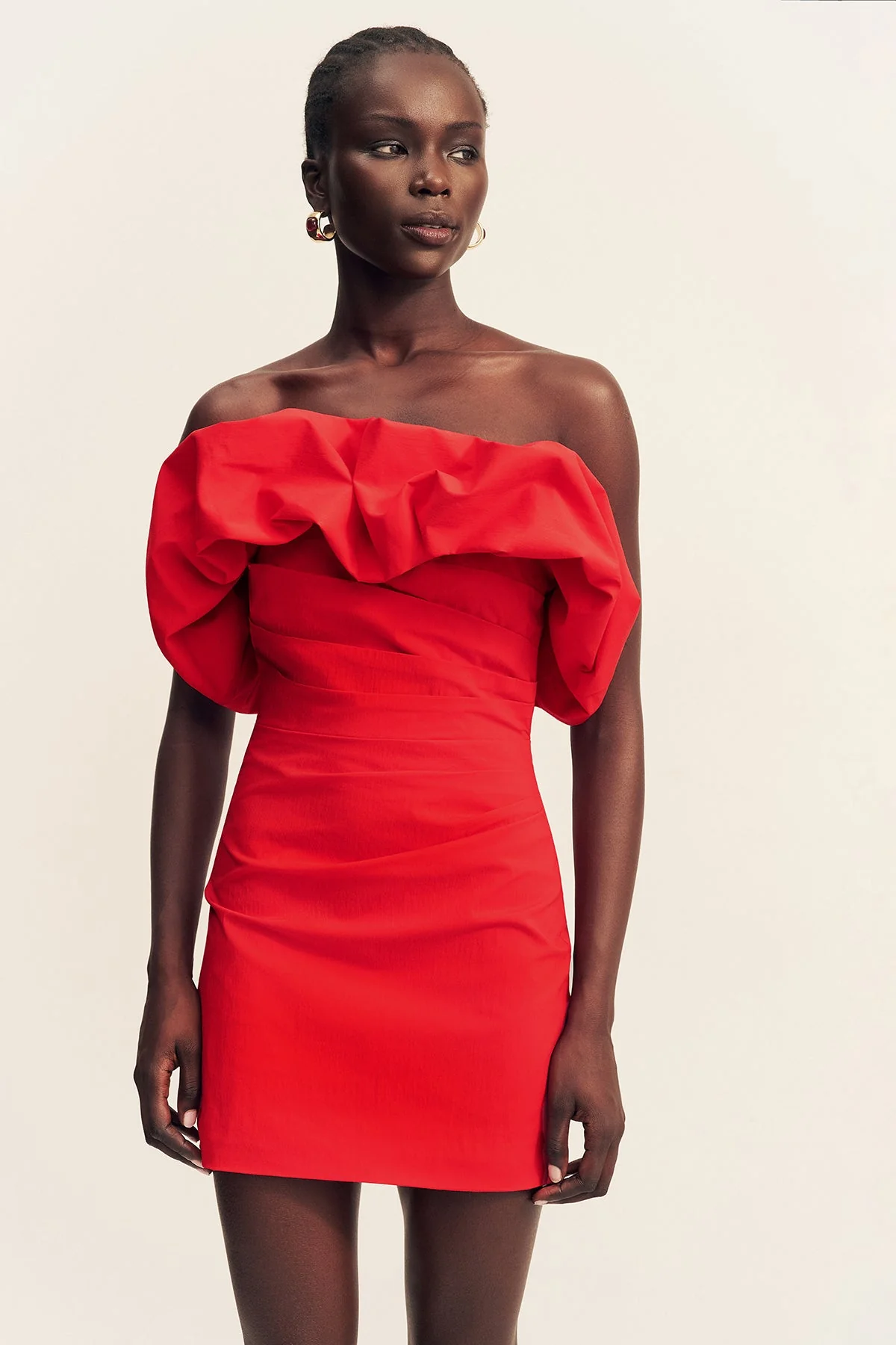 CAMPBELL STRAPLESS BUBBLE MINI DRESS - GOJI - Image 2
