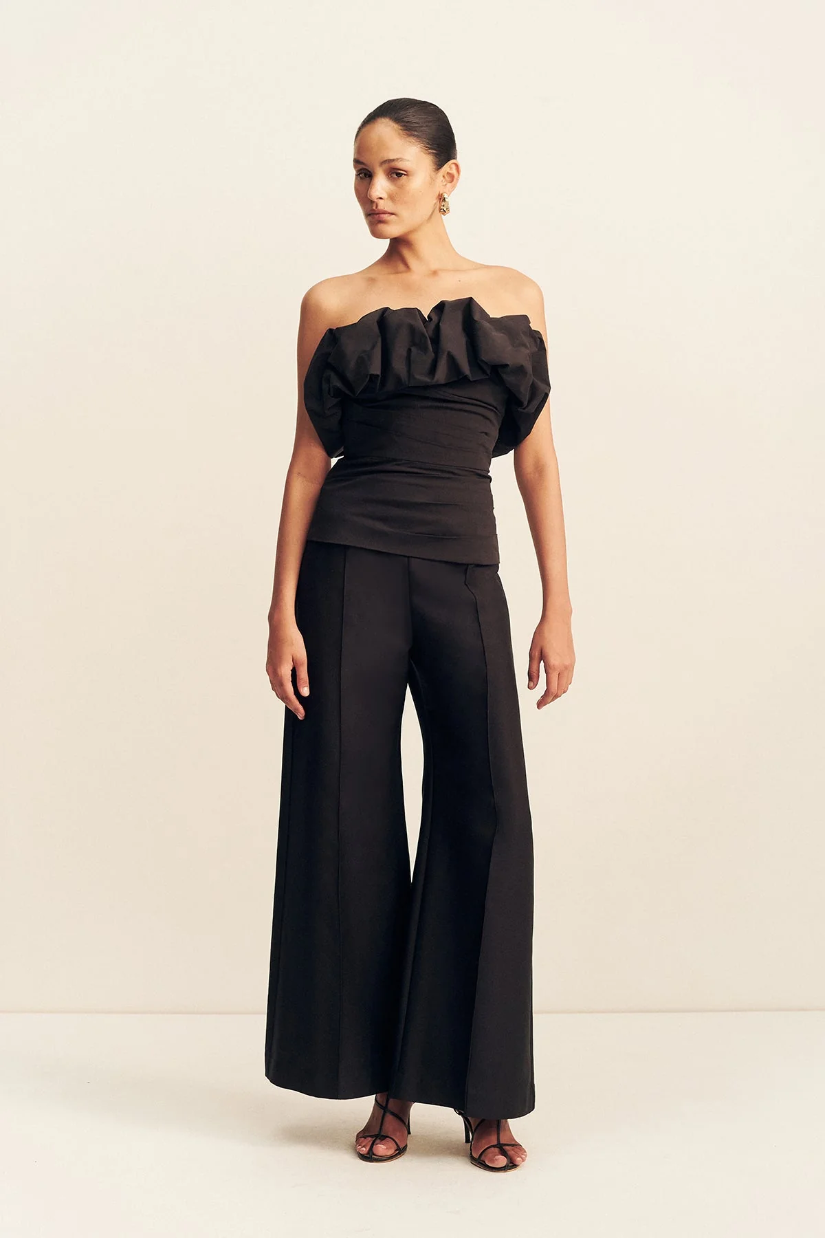 CAMPBELL STRAPLESS BUBBLE TOP - BLACK