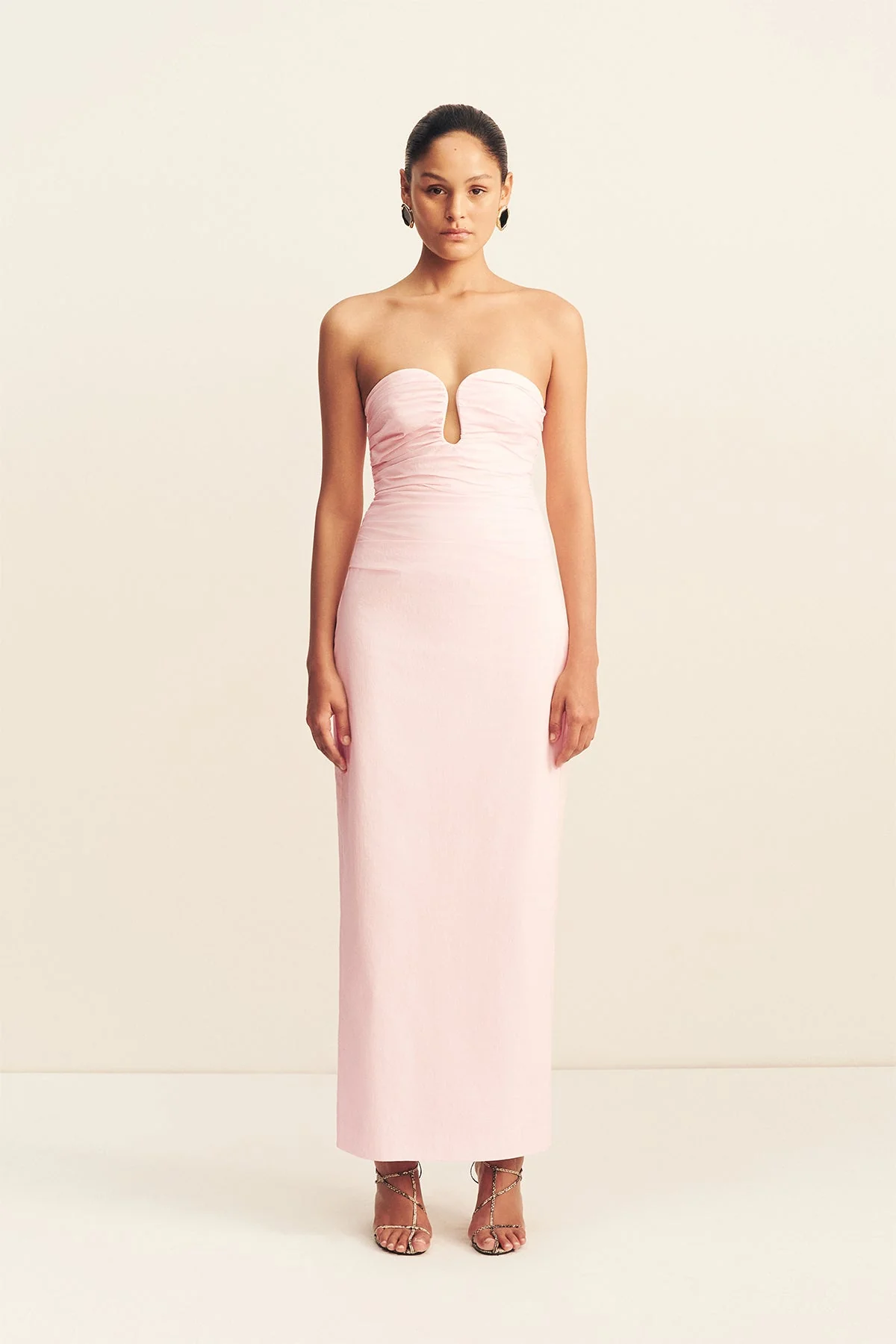 CAMPBELL STRAPLESS U WIRE MAXI DRESS - BALLERINA