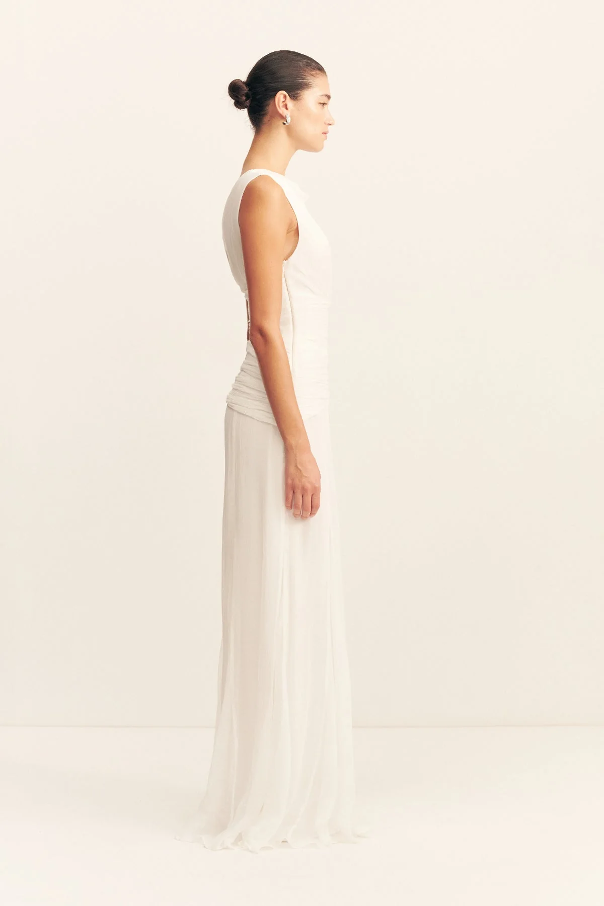 CLAUDE SIDE SPLIT MAXI DRESS - IVORY - Image 4