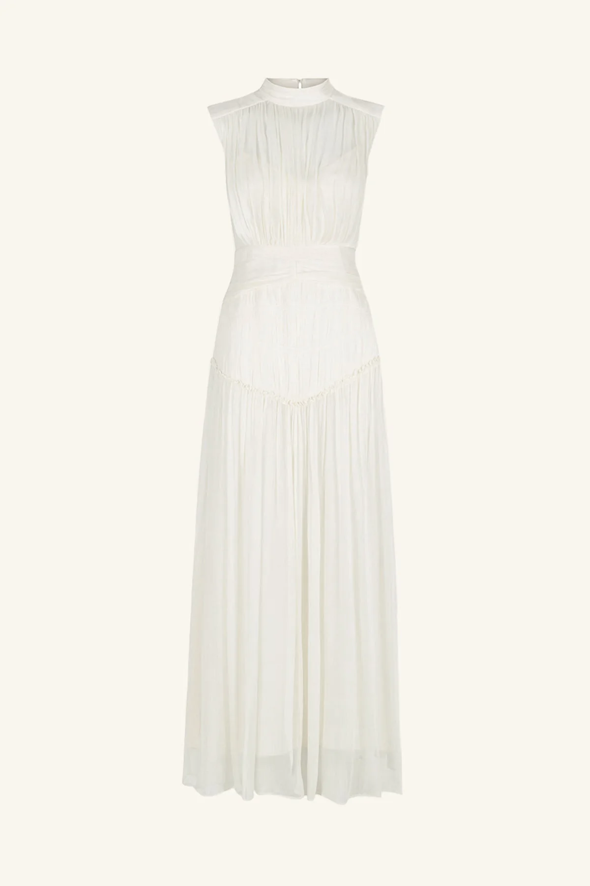 CLEMENCE HIGH NECK MAXI DRESS - IVORY - Image 8
