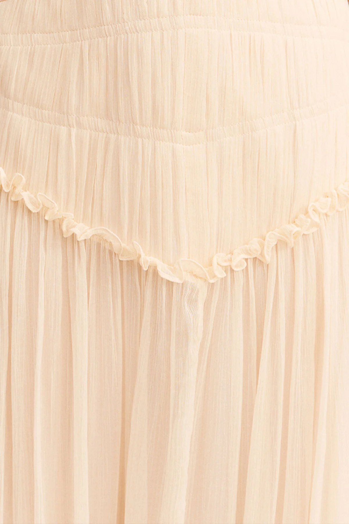 CLEMENCE HIGH NECK MIDI DRESS - CREAM - Image 6