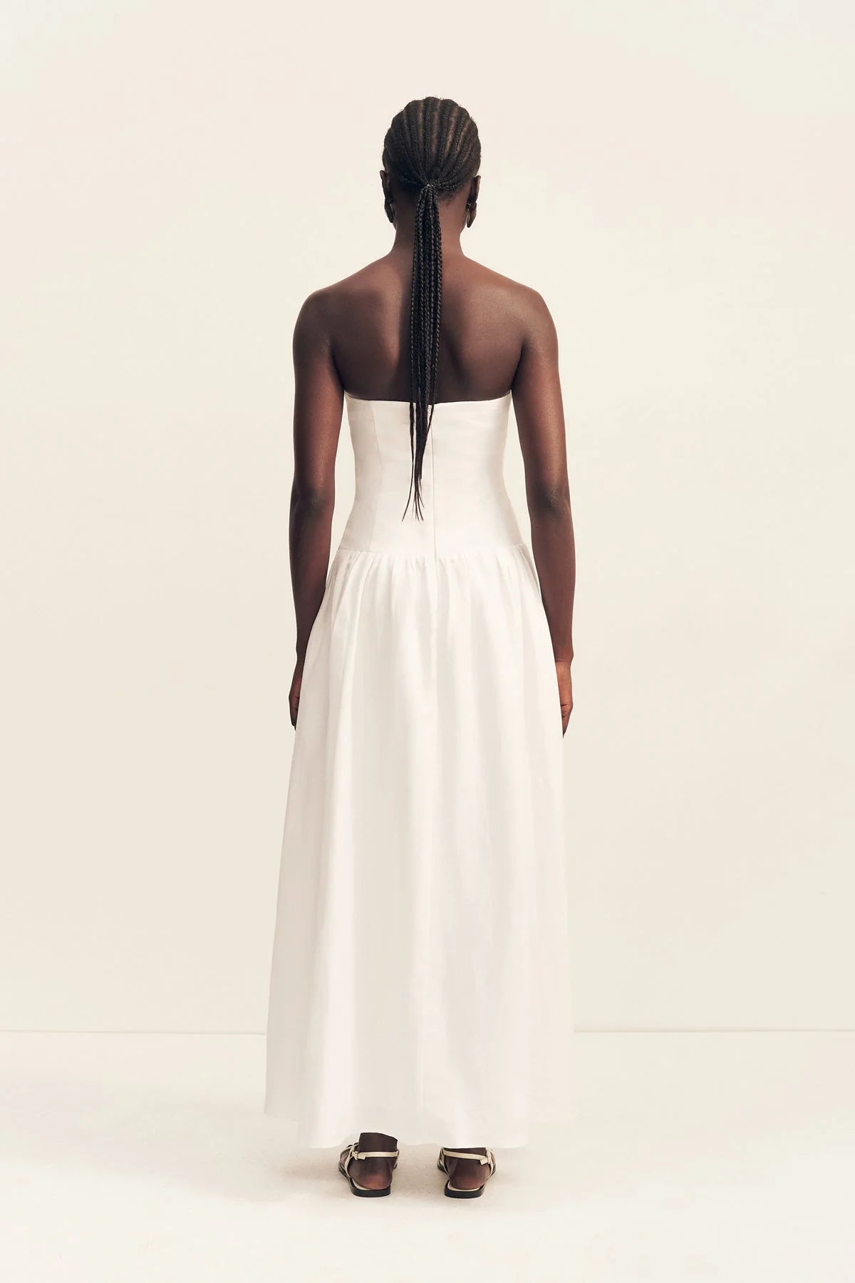 EFFIE LINEN BLEND MAXI DRESS WITH BEADS - IVORY - Image 5
