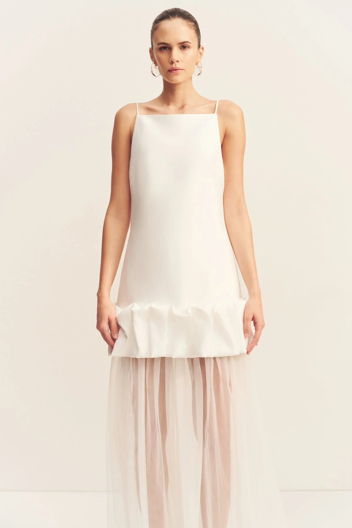 HALO SHEER MAXI SKIRT - IVORY - Image 2