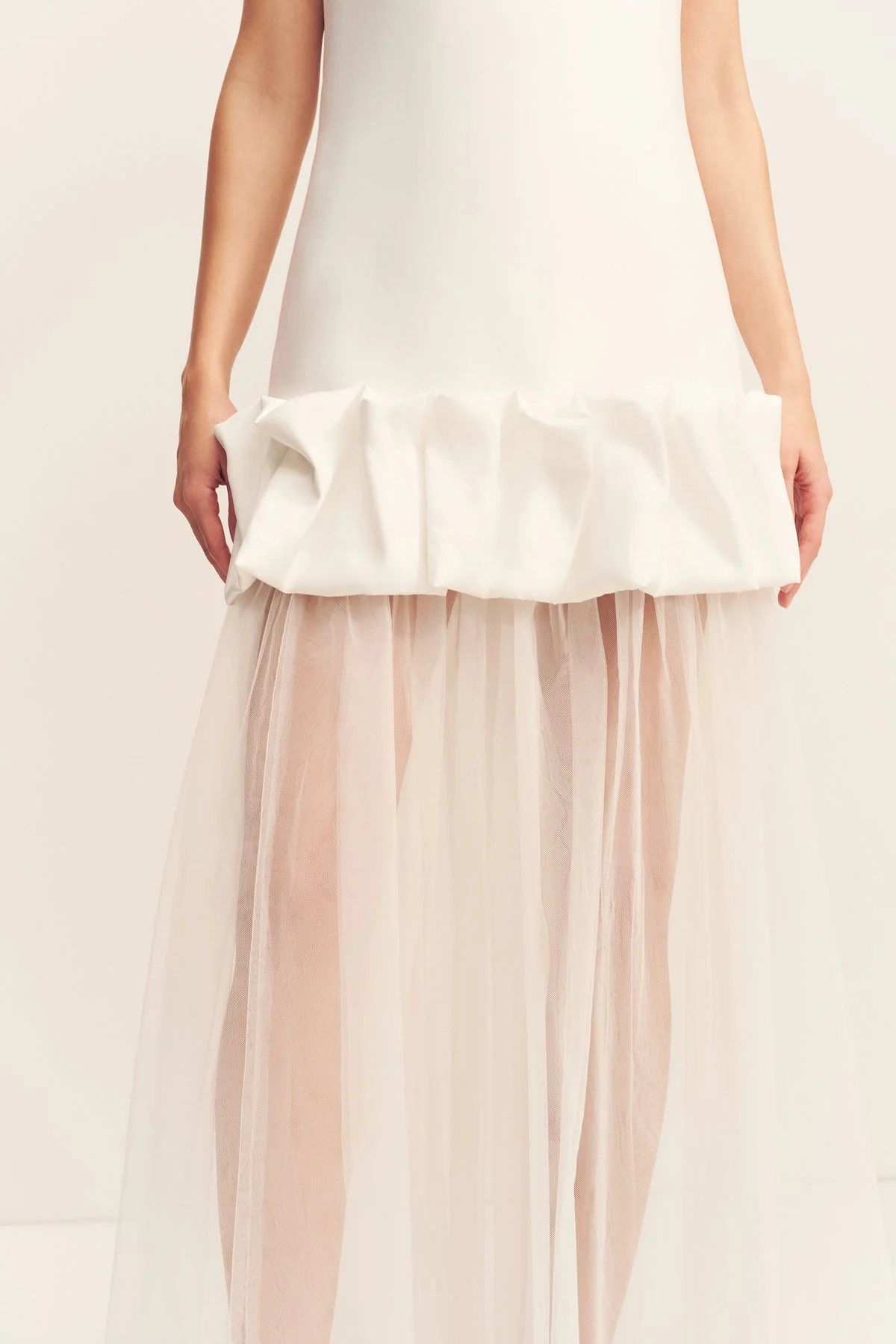 HALO SHEER MAXI SKIRT - IVORY - Image 8