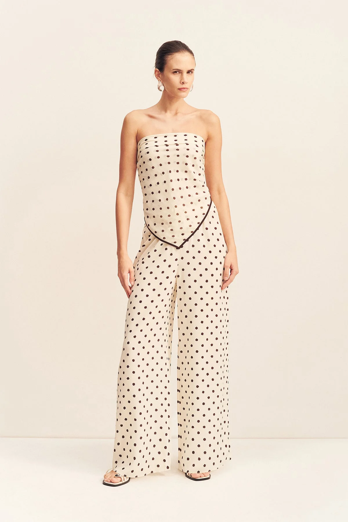 HOUSTON SHEER DRAWSTRING PANT - BLANC POLKA - Image 6