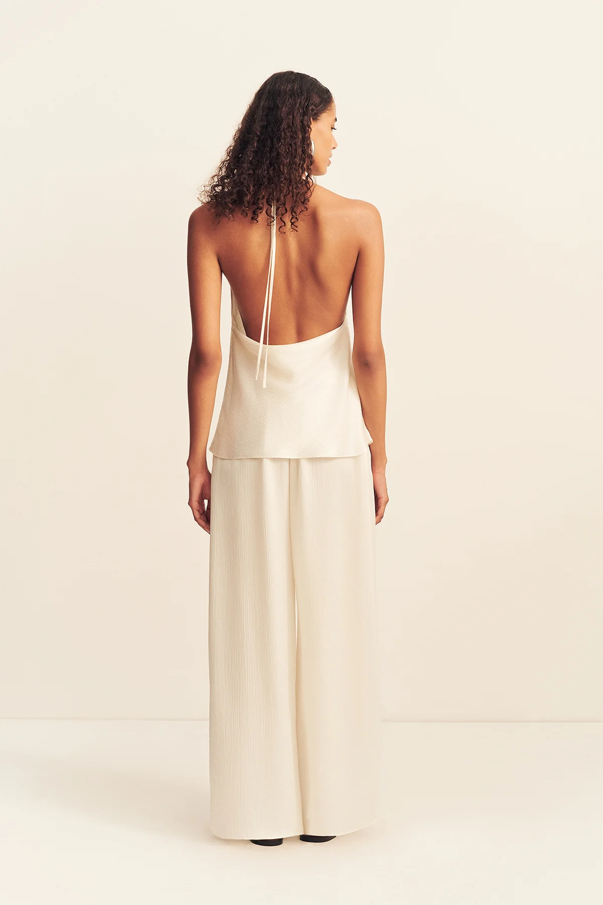HUXLEY TEXTURED OPEN BACK TOP - VANILLA - Image 5