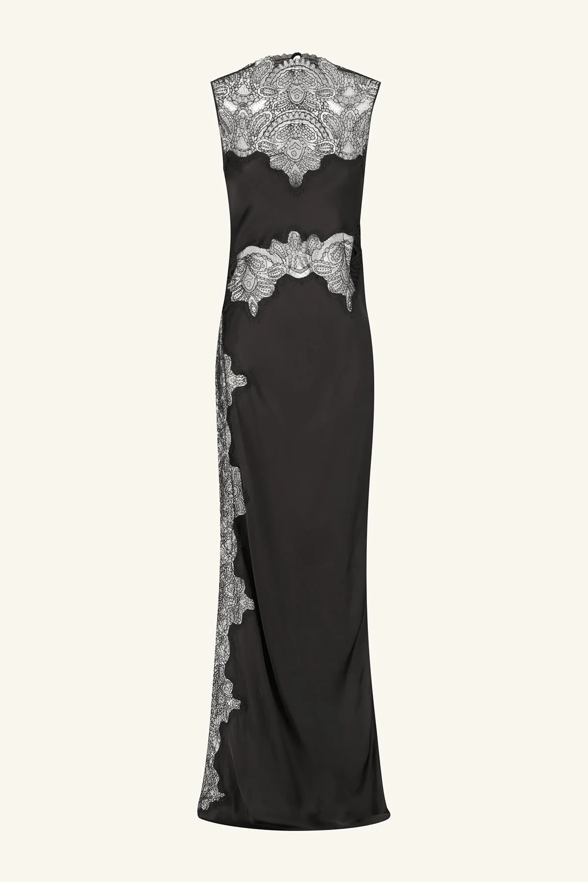 JAMILA LACE HIGH NECK MAXI DRESS - BLACK - Image 8