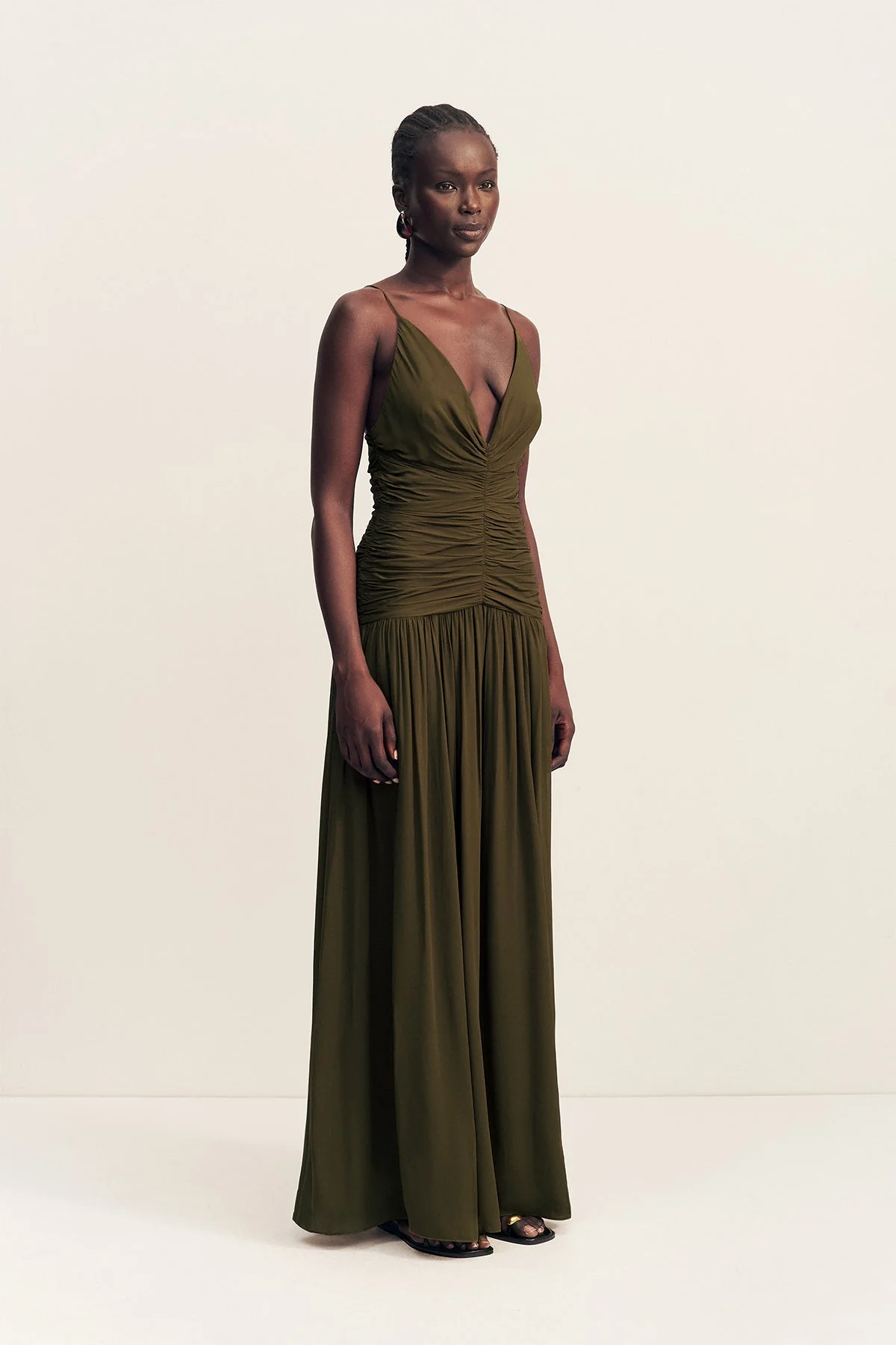 JUNO GATHERED BODICE MAXI DRESS - JUNGLE - Image 3