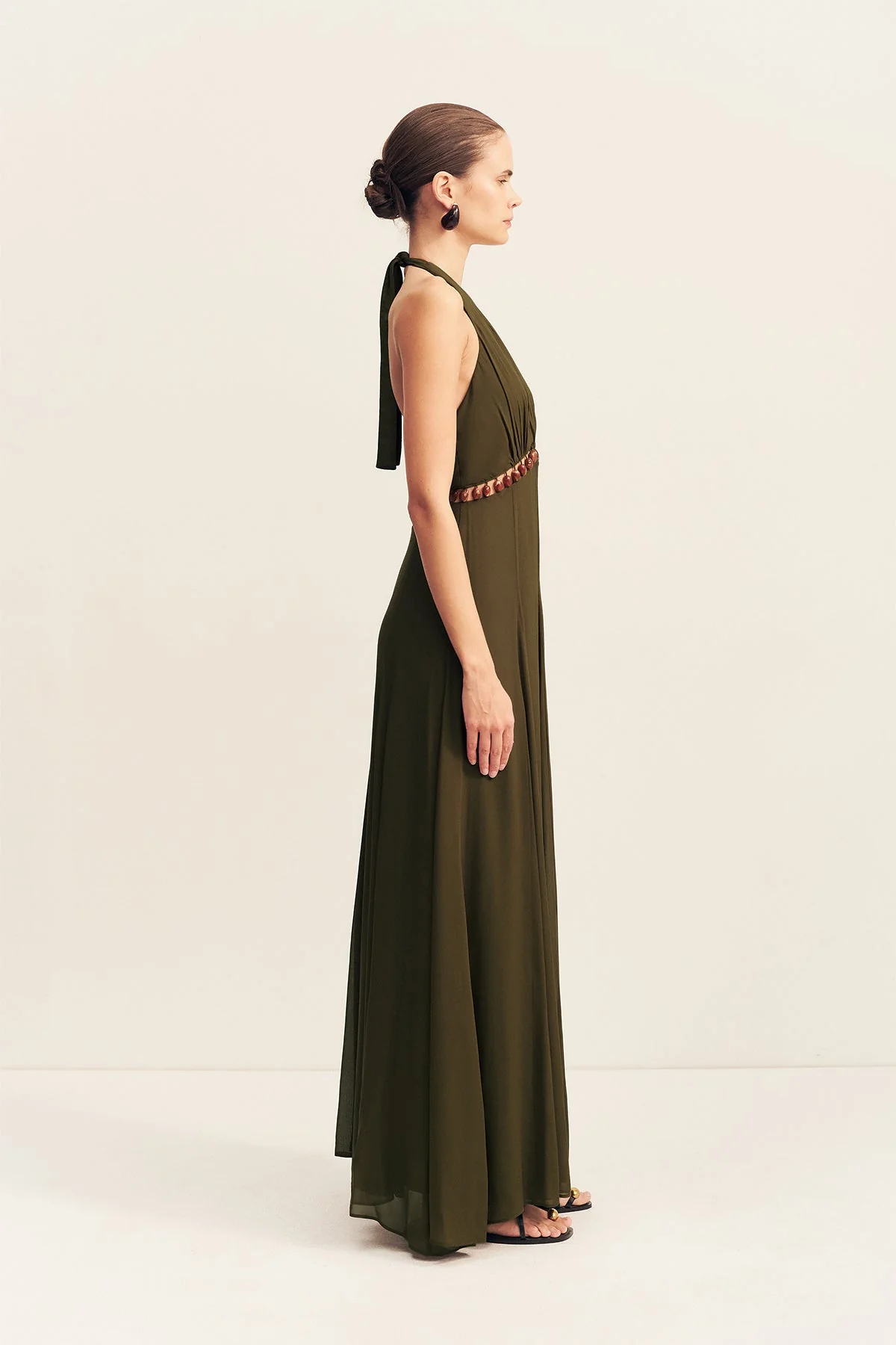 JUNO BEADED PLUNGED MAXI DRESS - JUNGLE - Image 4