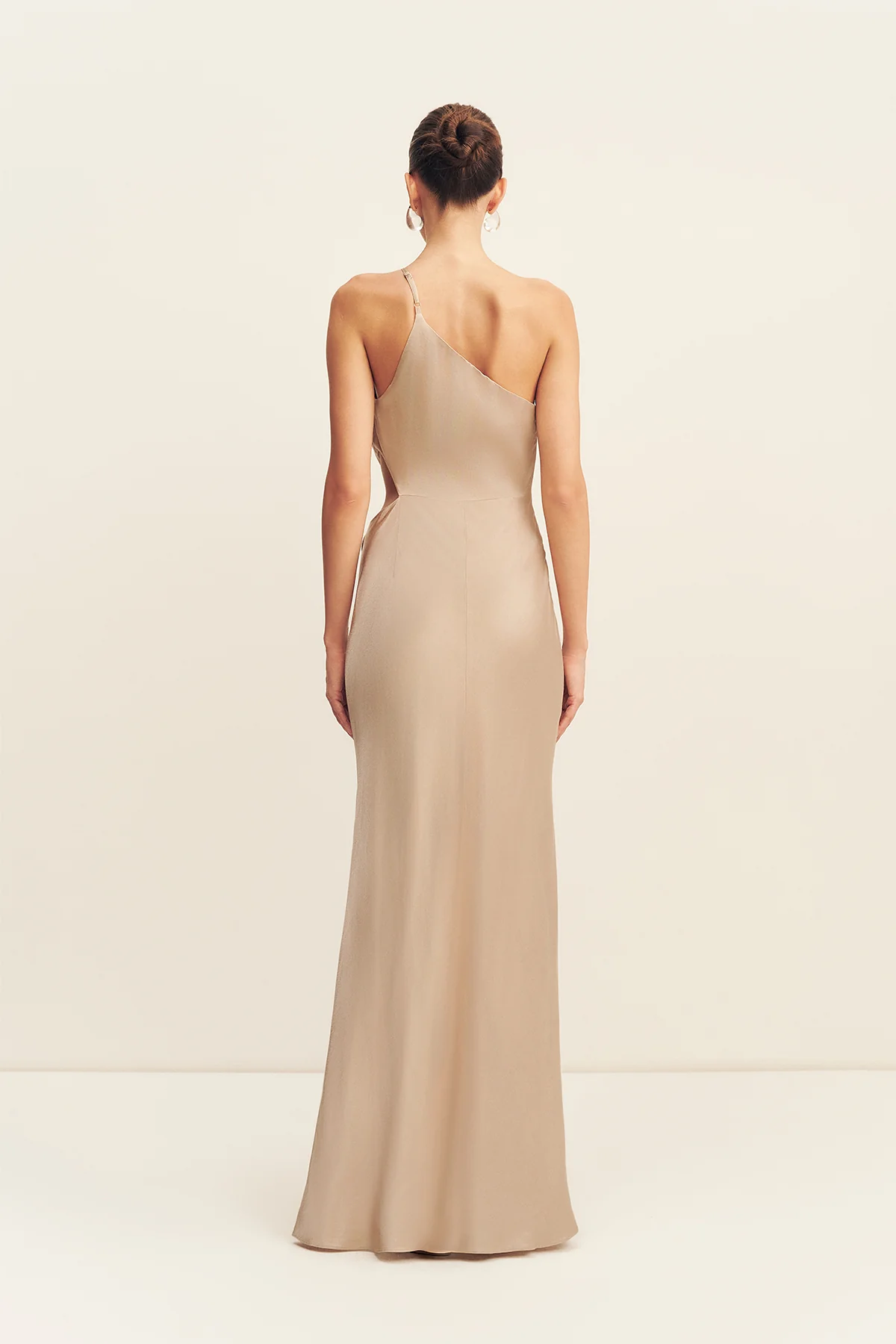 LA LUNE ASYMMETRICAL GATHERED MAXI DRESS - GOLD - Image 6