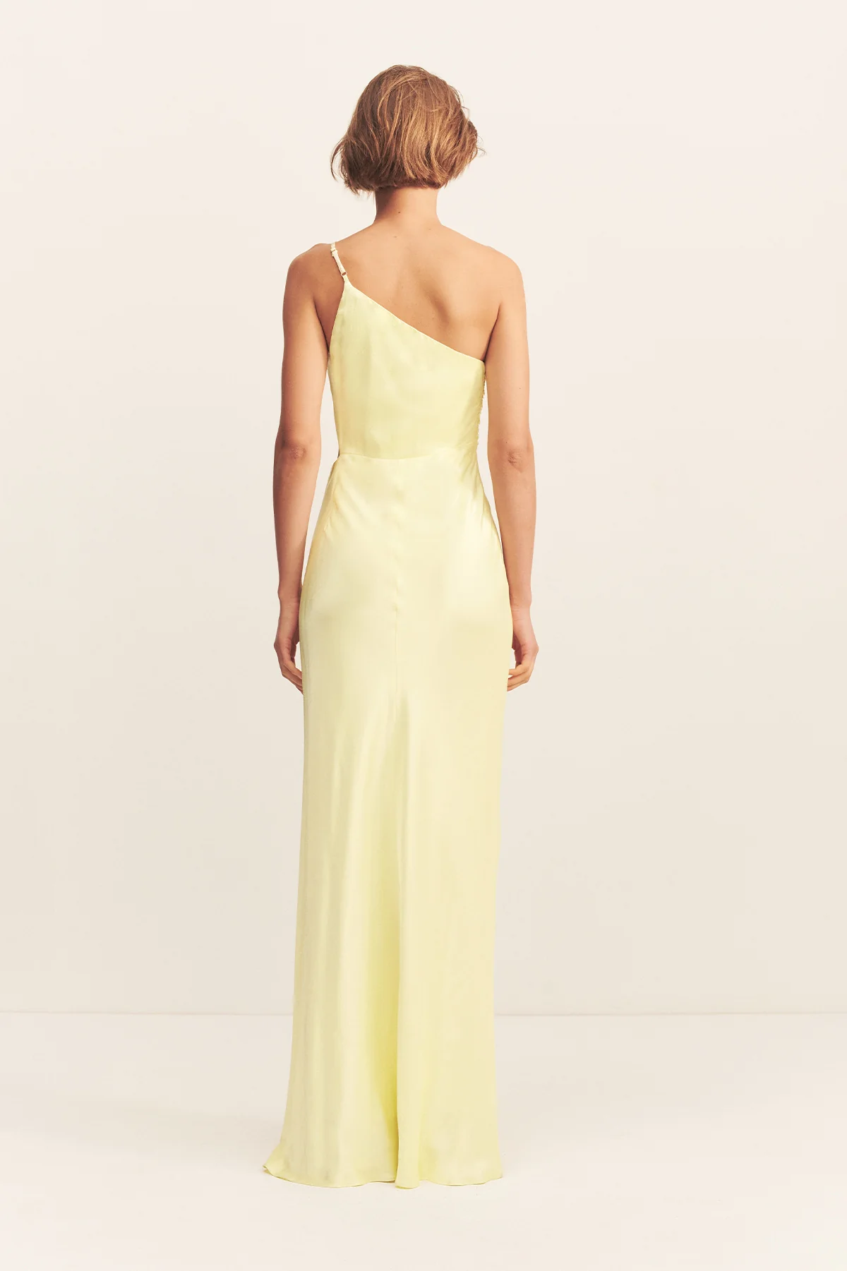 LA LUNE ASYMMETRICAL GATHERED MAXI DRESS - LEMON - Image 5
