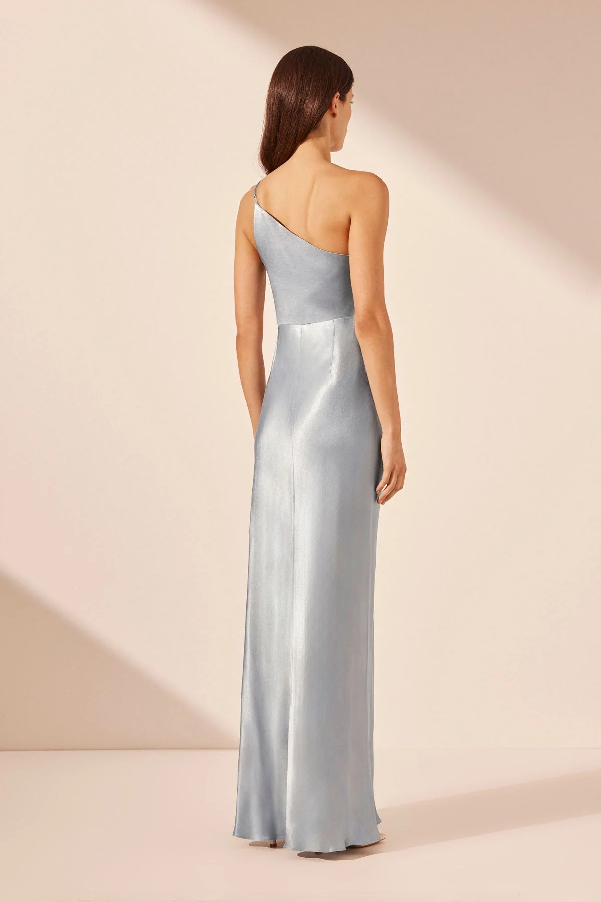LA LUNE ASYMMETRICAL GATHERED MAXI DRESS - POWDER BLUE - Image 4