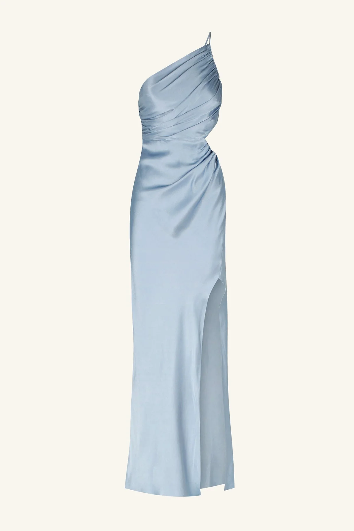 LA LUNE ASYMMETRICAL GATHERED MAXI DRESS - POWDER BLUE - Image 7