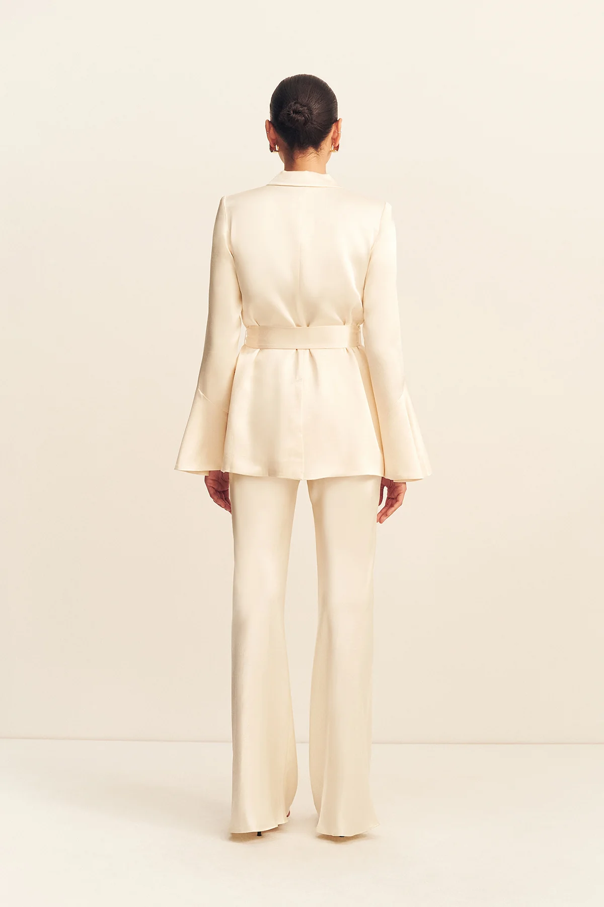 LA LUNE BIAS CUT PANT - CREAM - Image 4