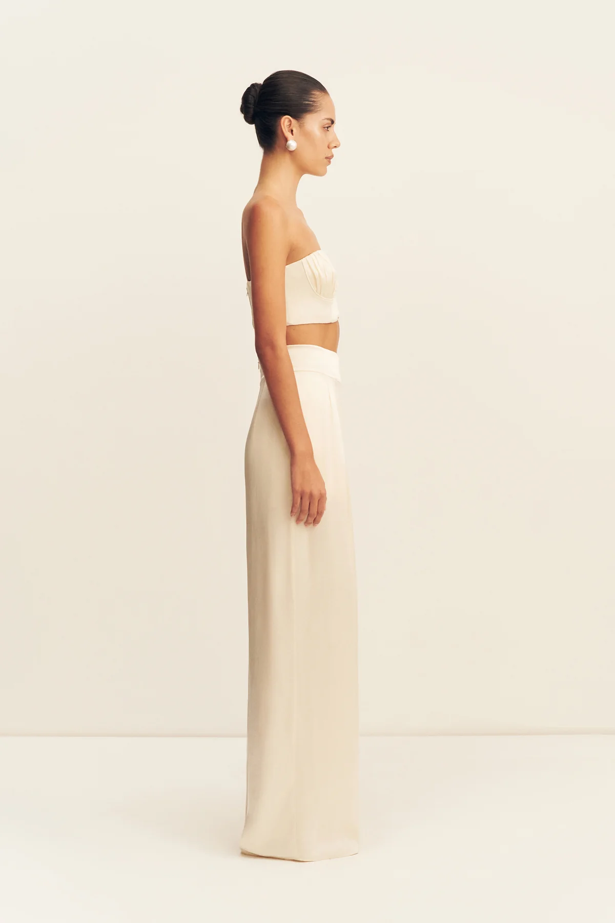 LA LUNE CORDED RUCHED BRALETTE - CREAM - Image 4