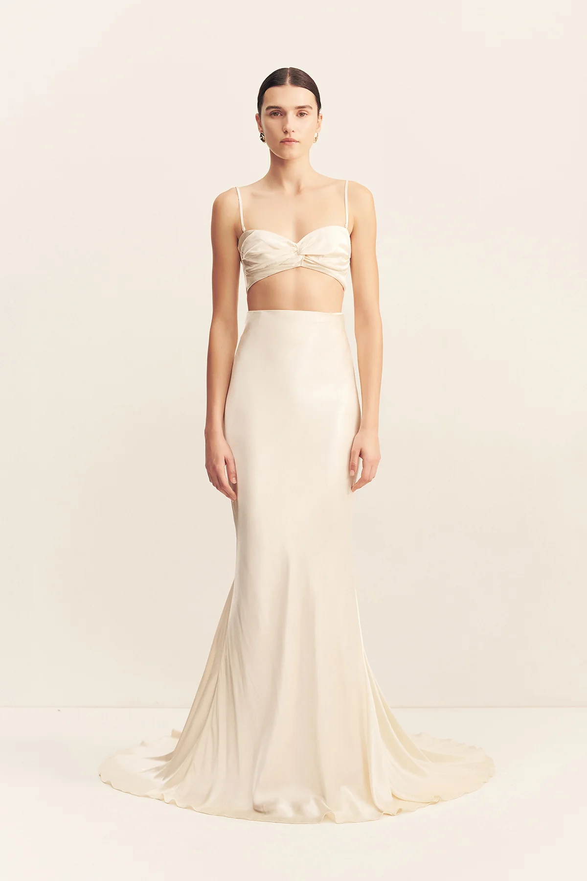 LA LUNE CORDED RUCHED BRALETTE - CREAM - Image 7