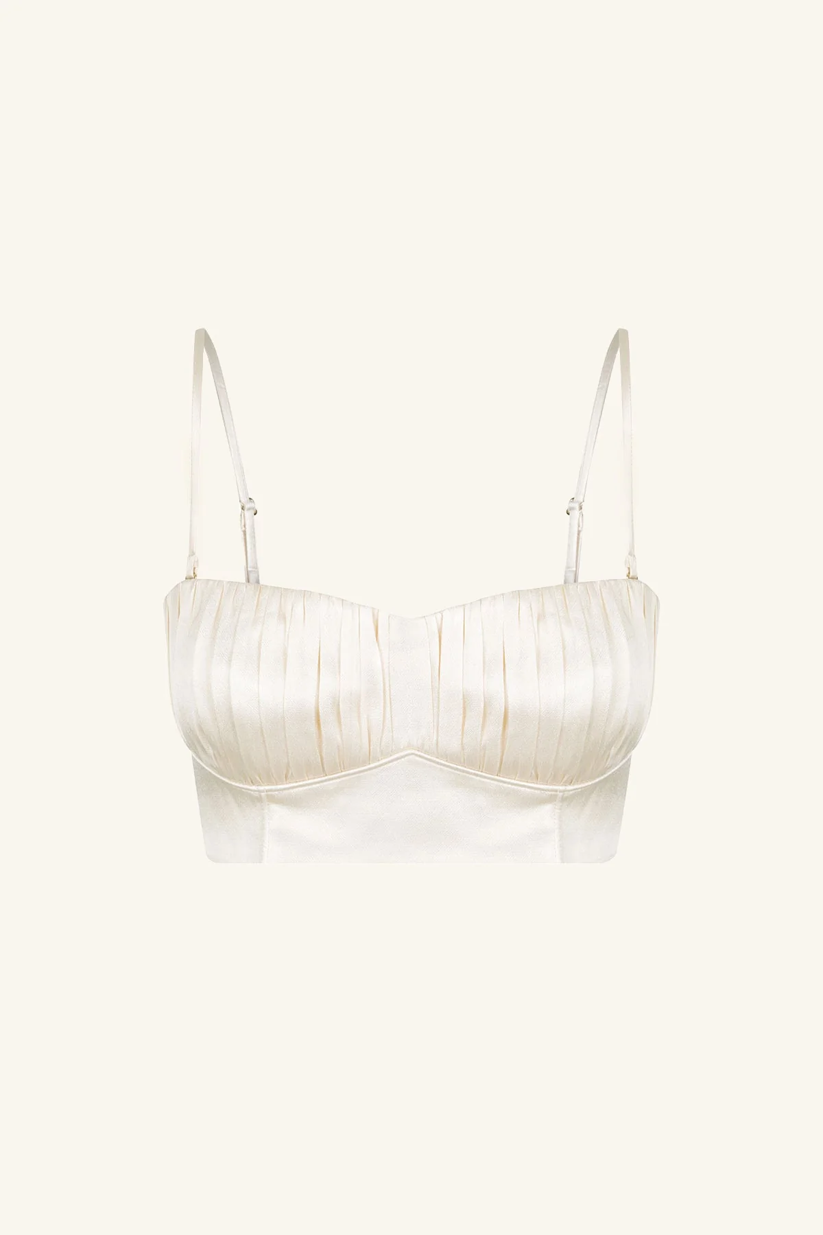 LA LUNE CORDED RUCHED BRALETTE - CREAM - Image 8