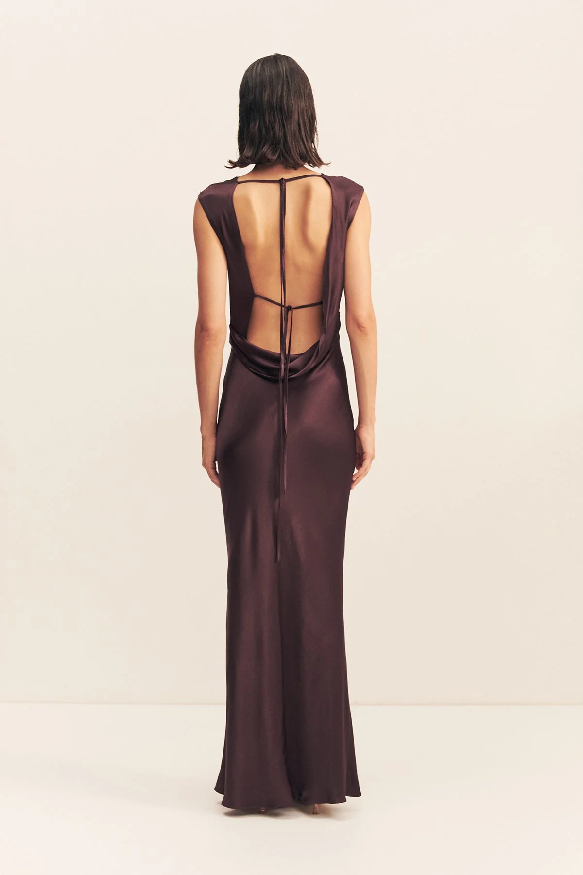 LA LUNE COWL BACK MAXI DRESS - ESPRESSO - Image 5