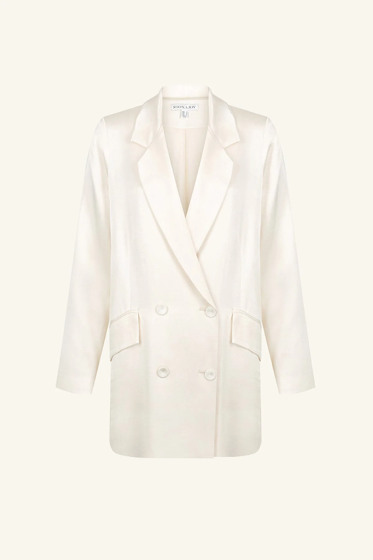 LA LUNE DOUBLE BREASTED BLAZER - CREAM - Image 6