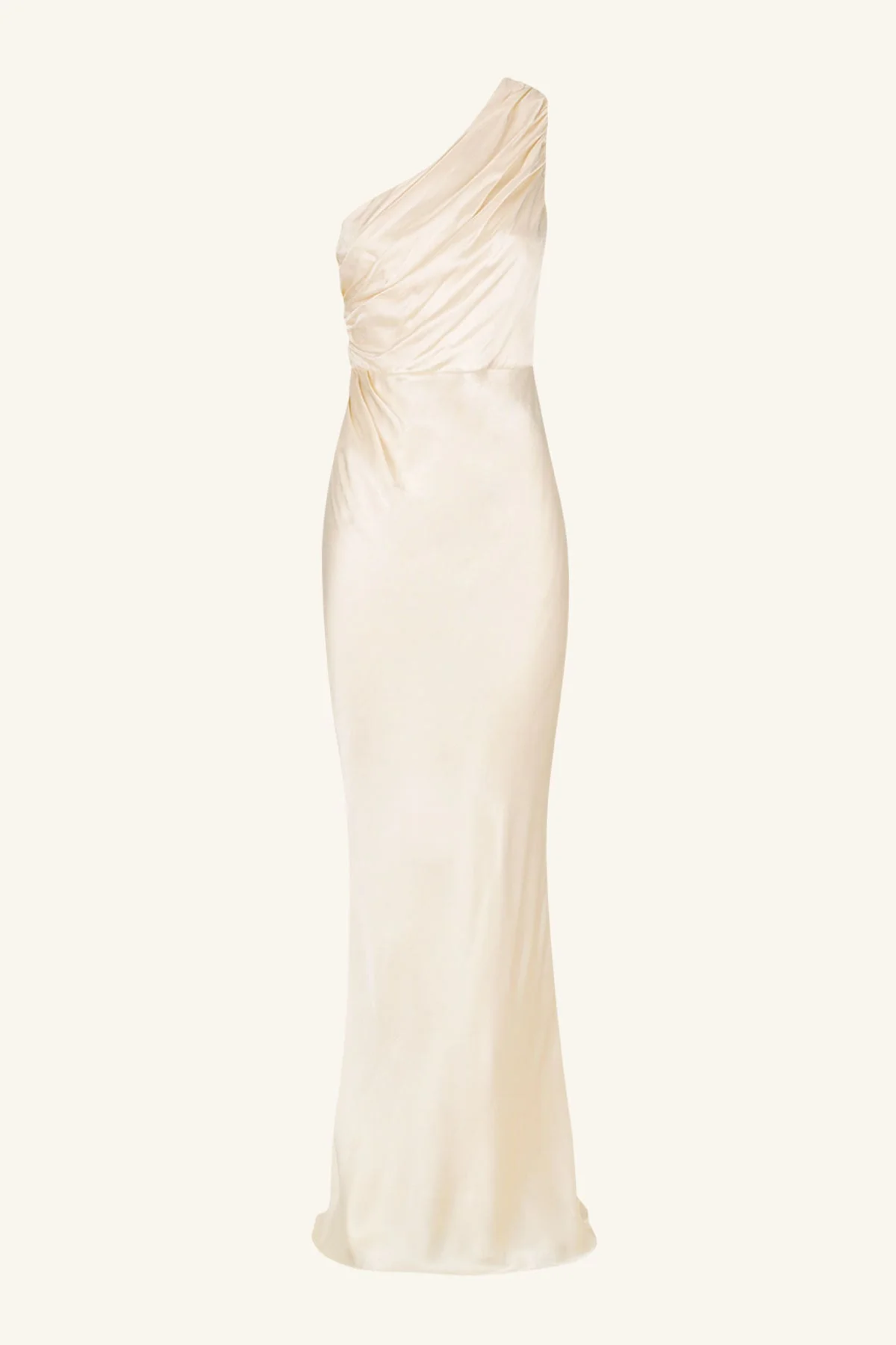 LA LUNE GATHERED ONE SHOULDER MAXI DRESS - CREAM - Image 7