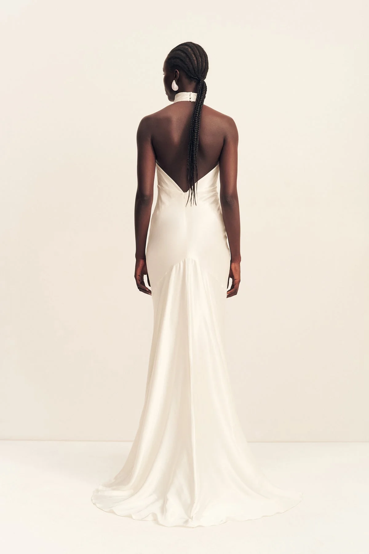 LA LUNE HIGH COWL OPEN BACK GOWN - WHITE - Image 5
