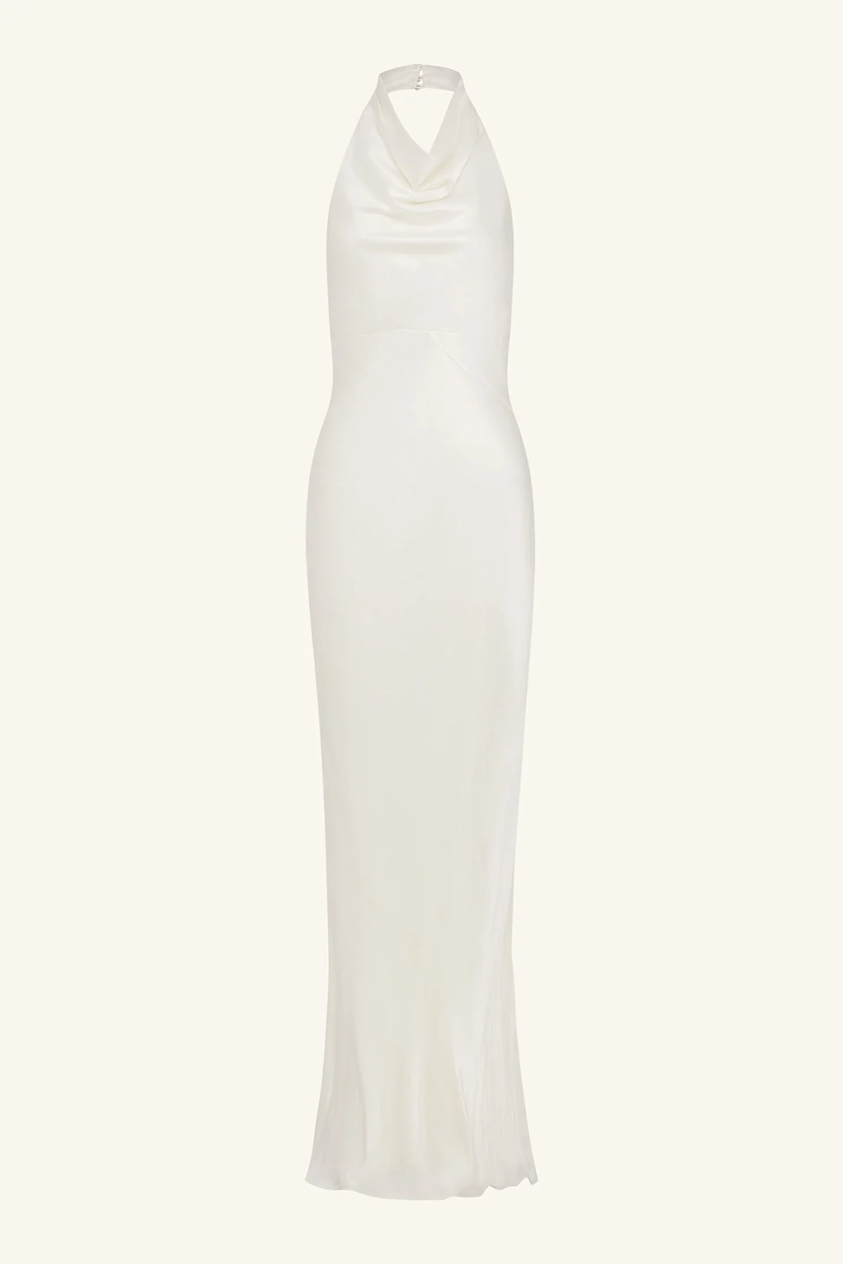 LA LUNE HIGH COWL OPEN BACK GOWN - WHITE - Image 8