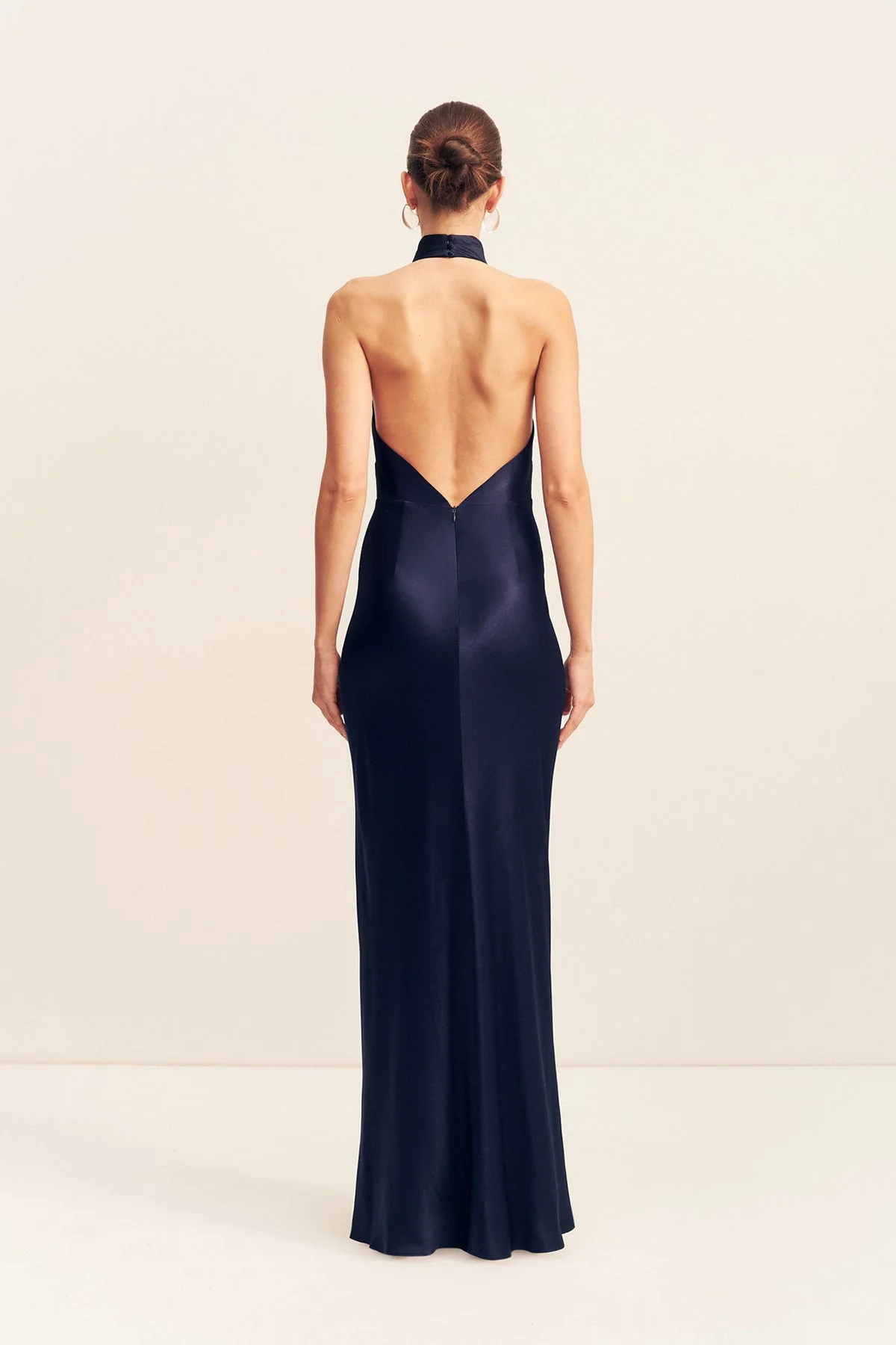 LA LUNE HIGH COWL OPEN BACK MAXI DRESS - MIDNIGHT - Image 5